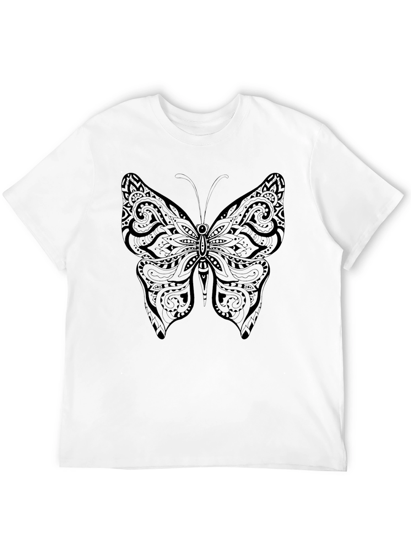 Butterfly Tattoo Print Black Tee