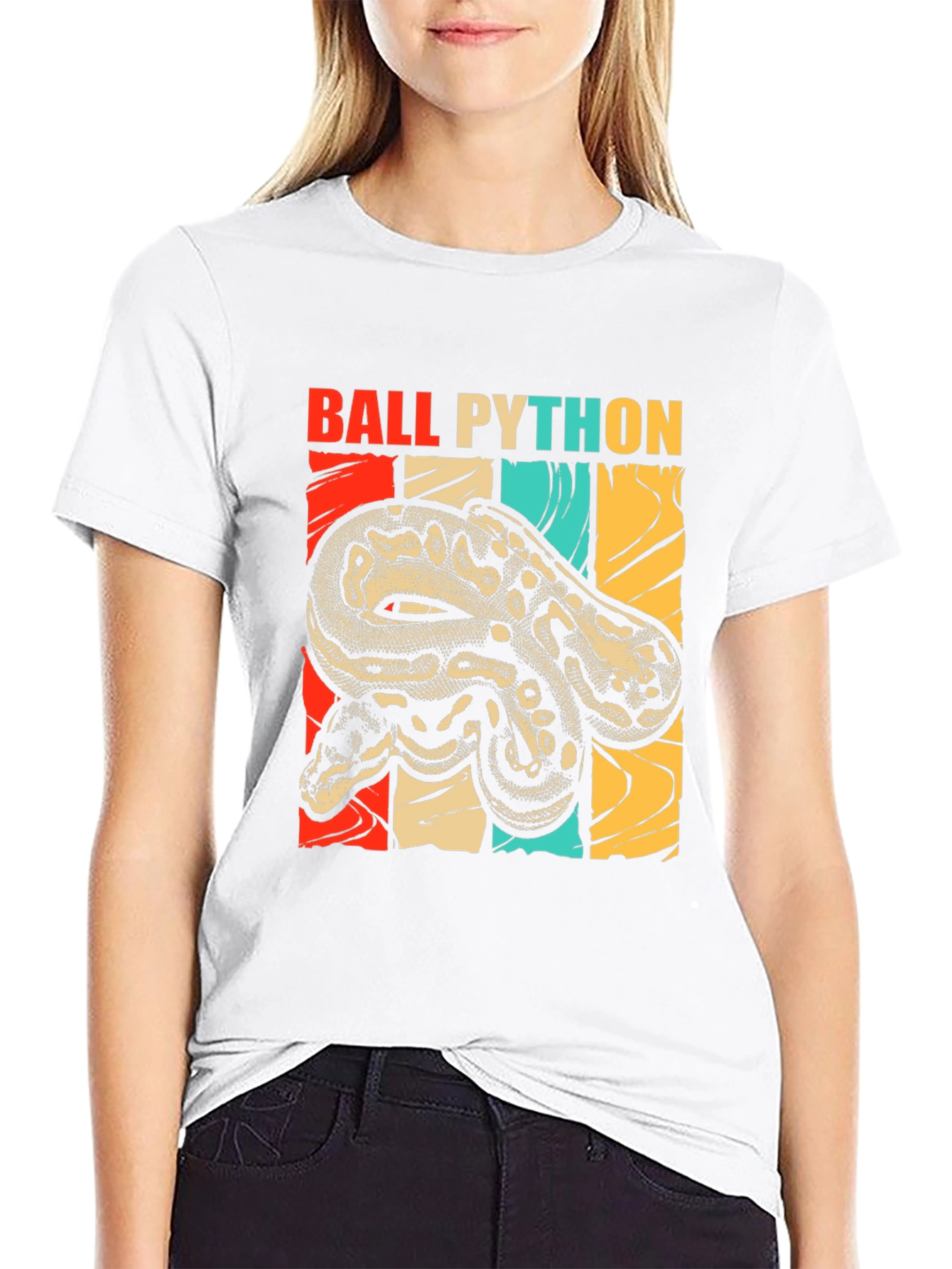 Ball Python Graphic Tee - Retro Snake Lover T-Shirt