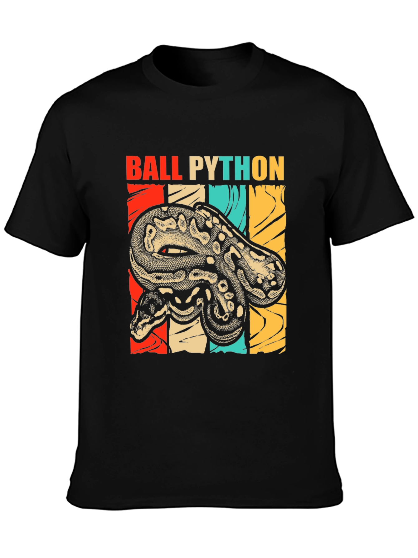 Ball Python Graphic Tee - Retro Snake Lover T-Shirt