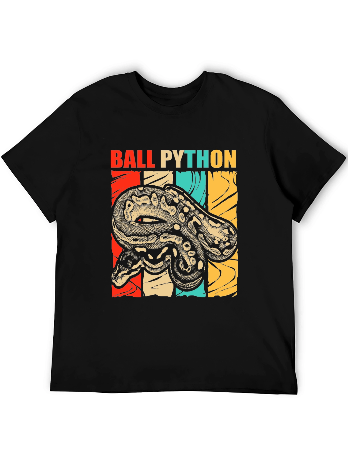 Ball Python Graphic Tee - Retro Snake Lover T-Shirt