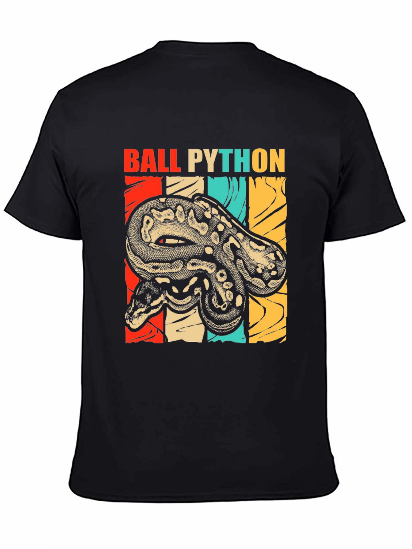 Ball Python Graphic Tee - Retro Snake Lover T-Shirt