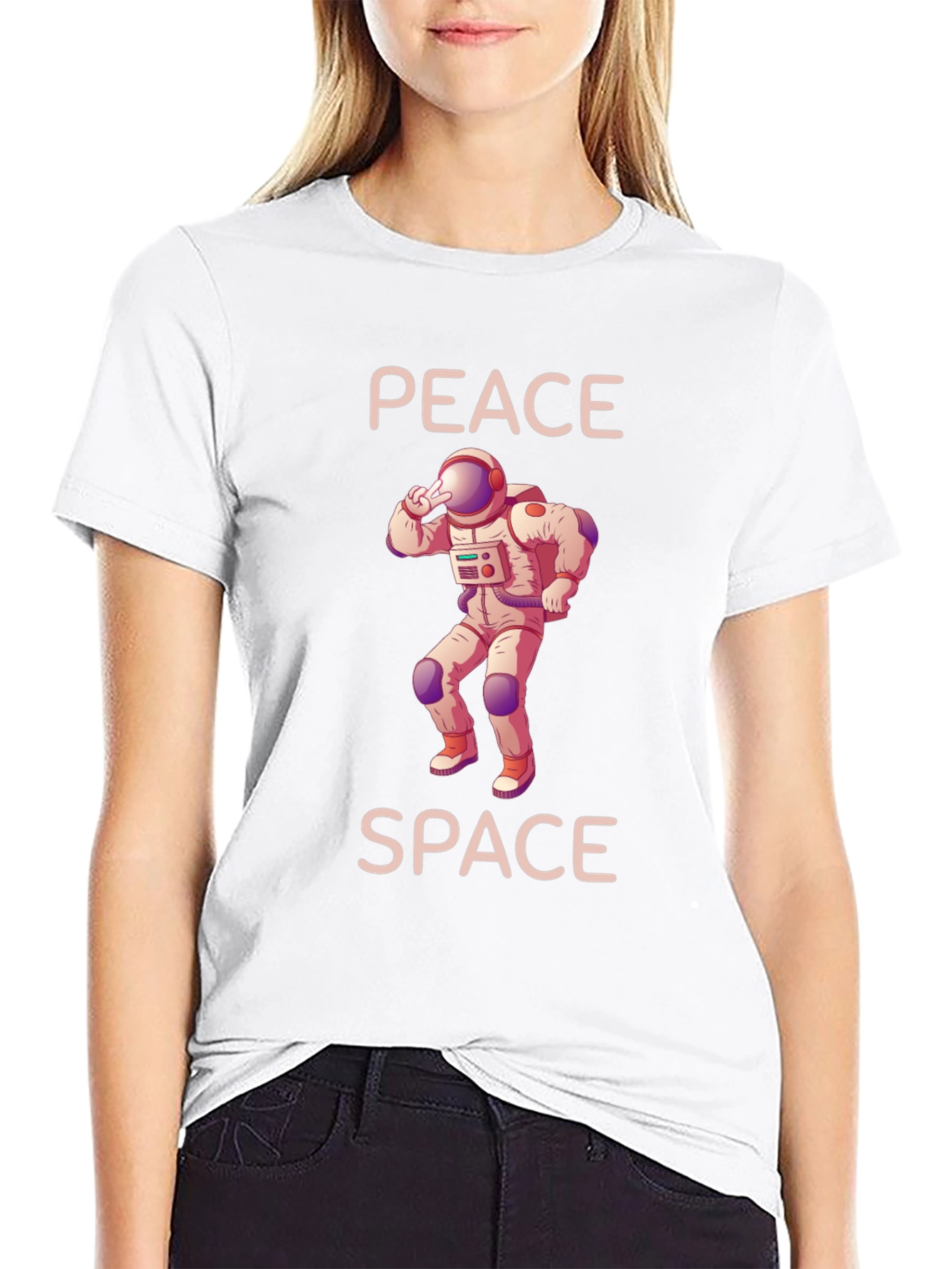 Peace Space Astronaut Graphic T-Shirt