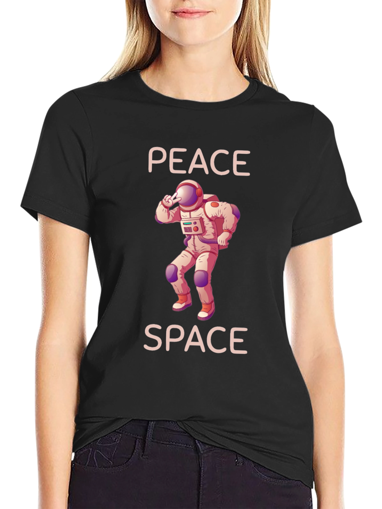 Peace Space Astronaut Graphic T-Shirt