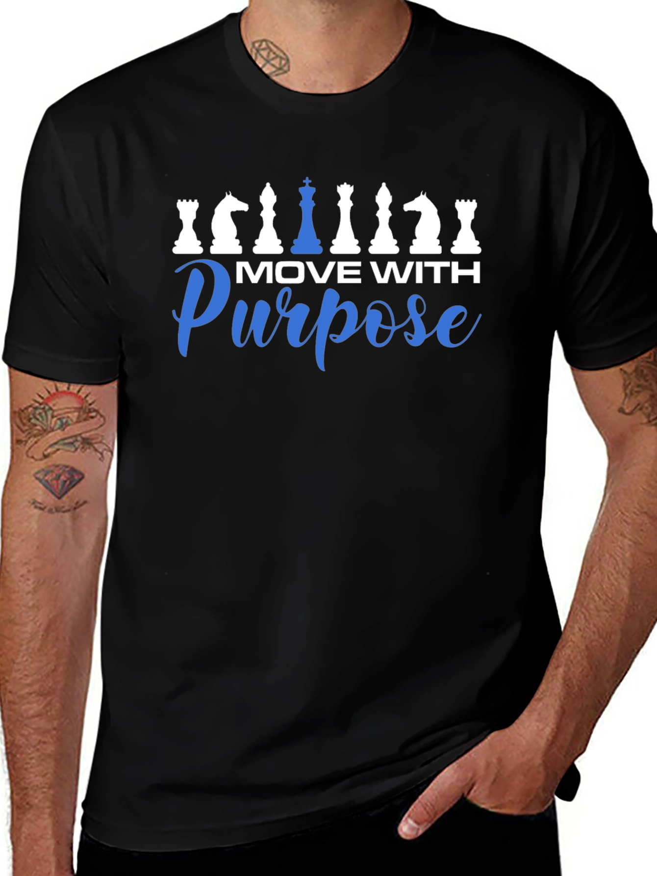 Move With Purpose T-Shirt Chess Design
