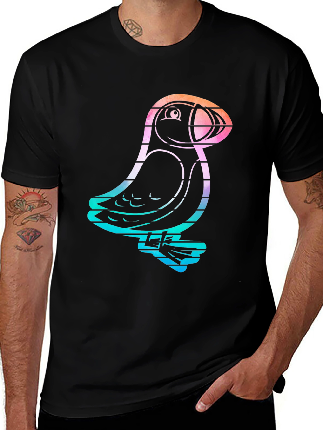 Puffin Graphic Tee - Cool Animal Shirt