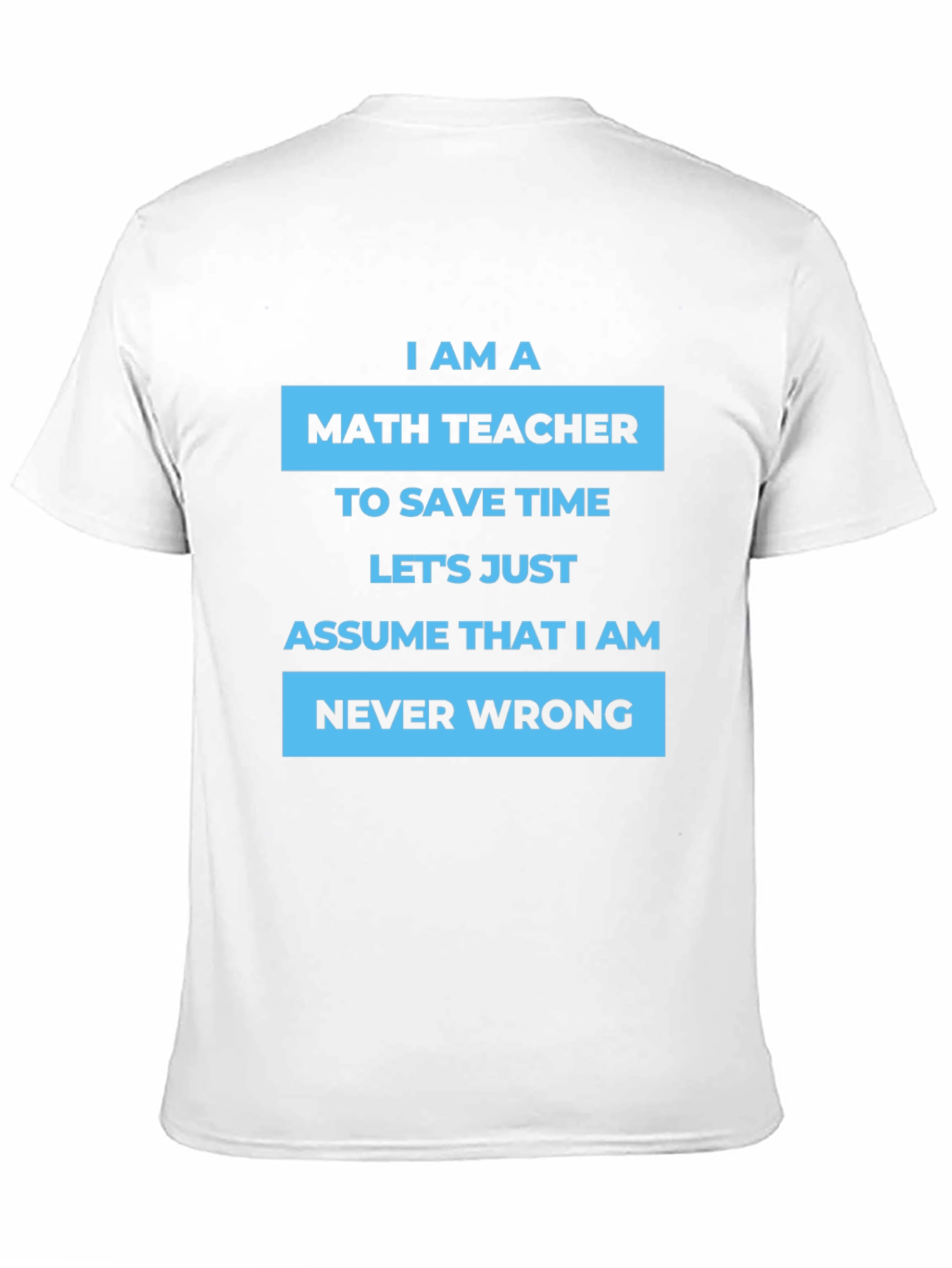Math Teacher T-Shirt - Never Wrong Humor Tee