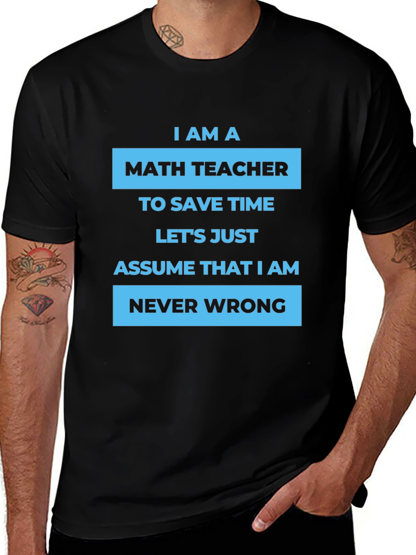 Math Teacher T-Shirt - Never Wrong Humor Tee