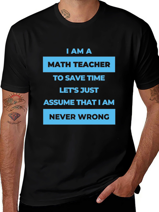 Math Teacher T-Shirt - Never Wrong Humor Tee