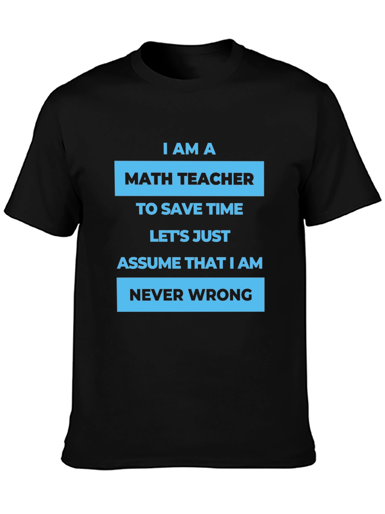 Math Teacher T-Shirt - Never Wrong Humor Tee