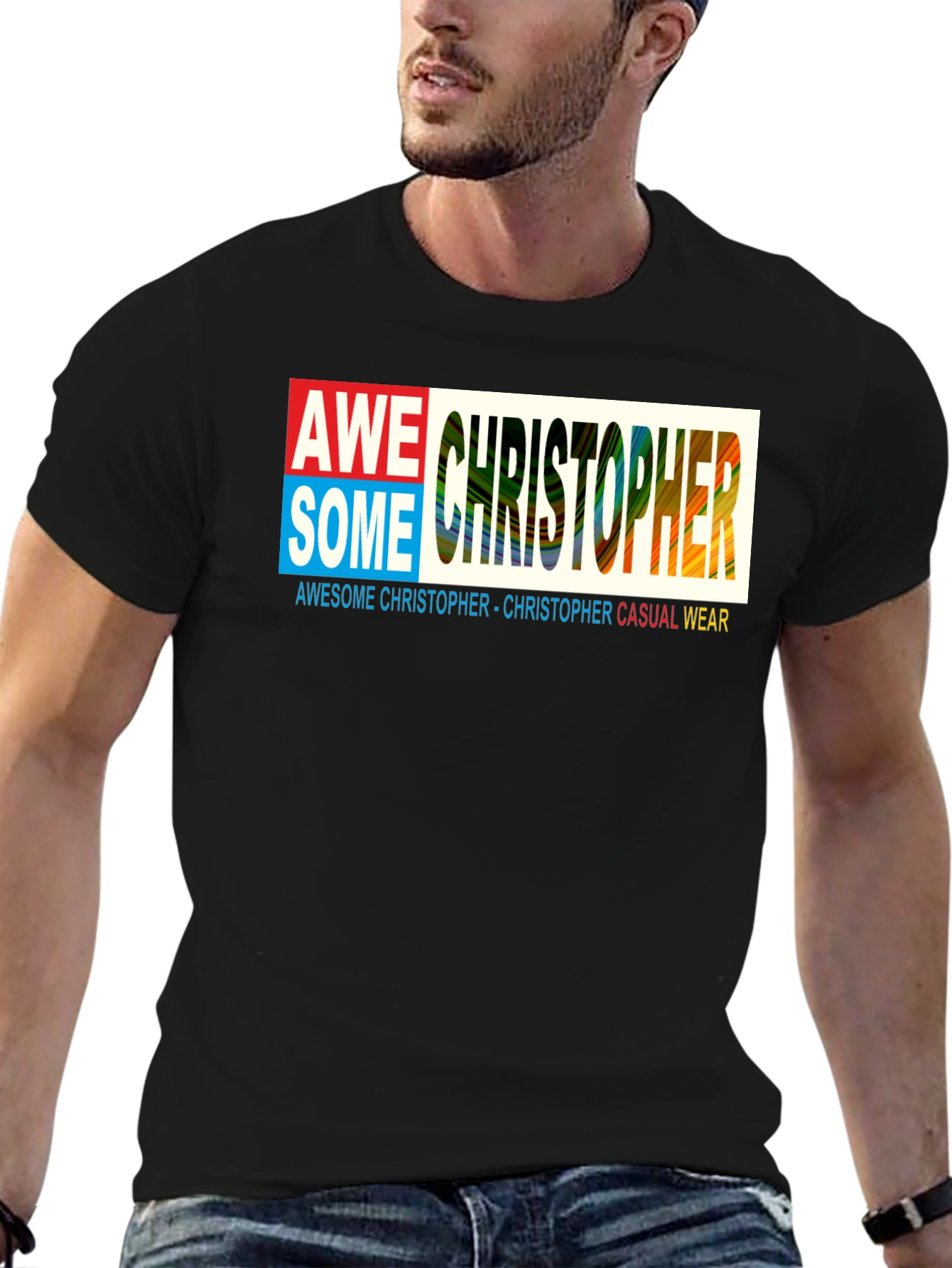 Awesome Christopher Graphic Black Tee