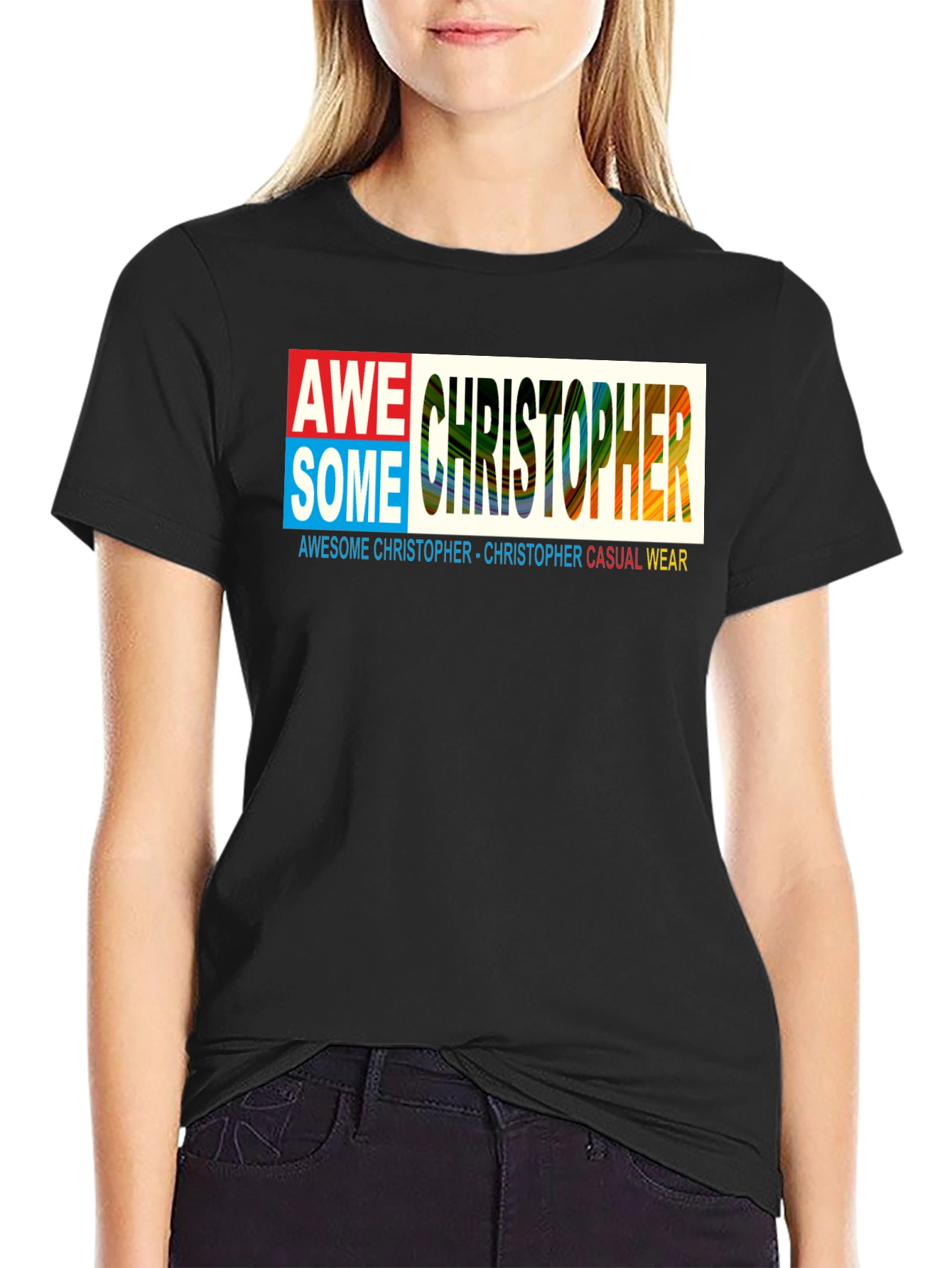 Awesome Christopher Graphic Black Tee