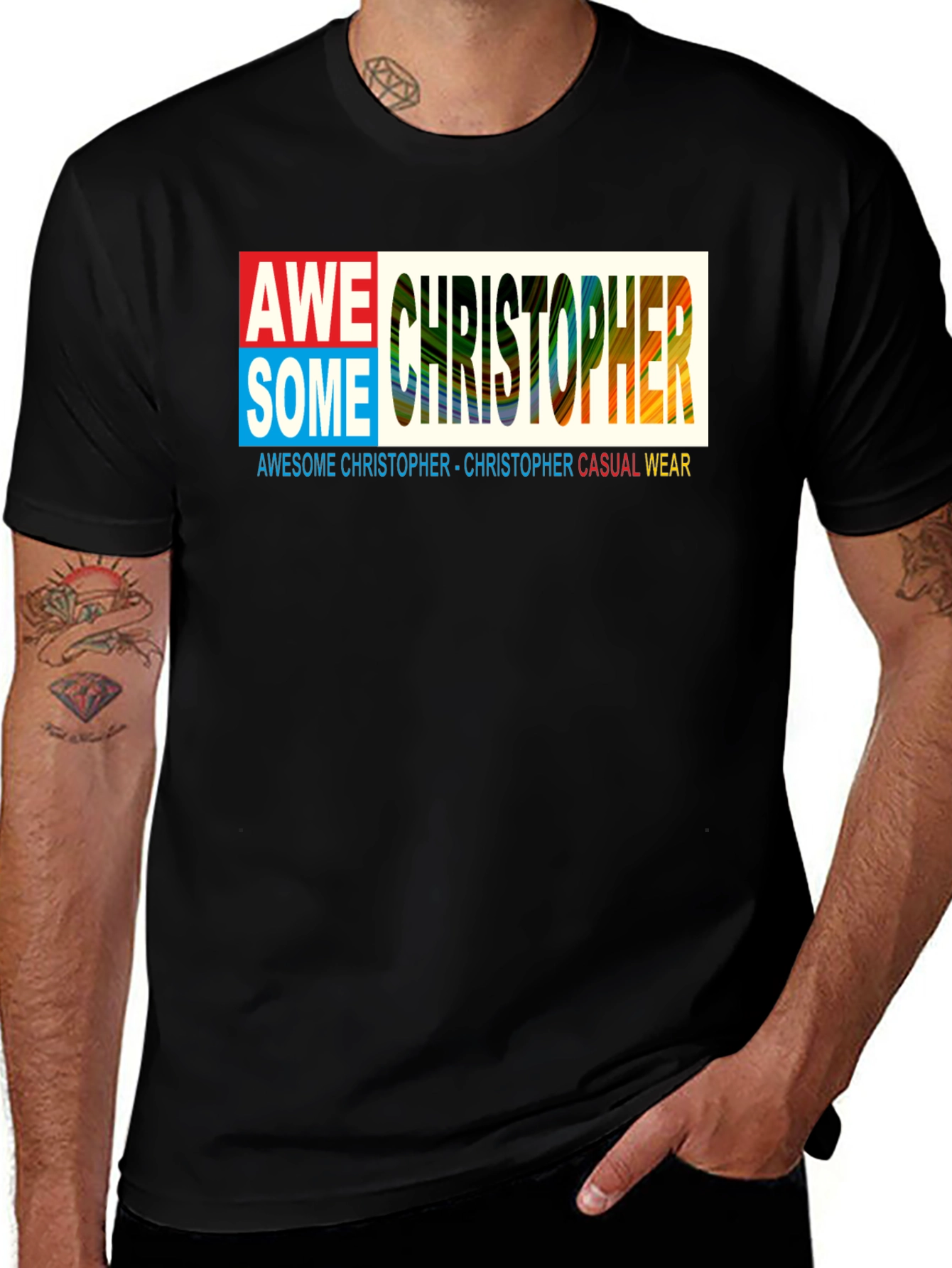 Awesome Christopher Graphic Black Tee