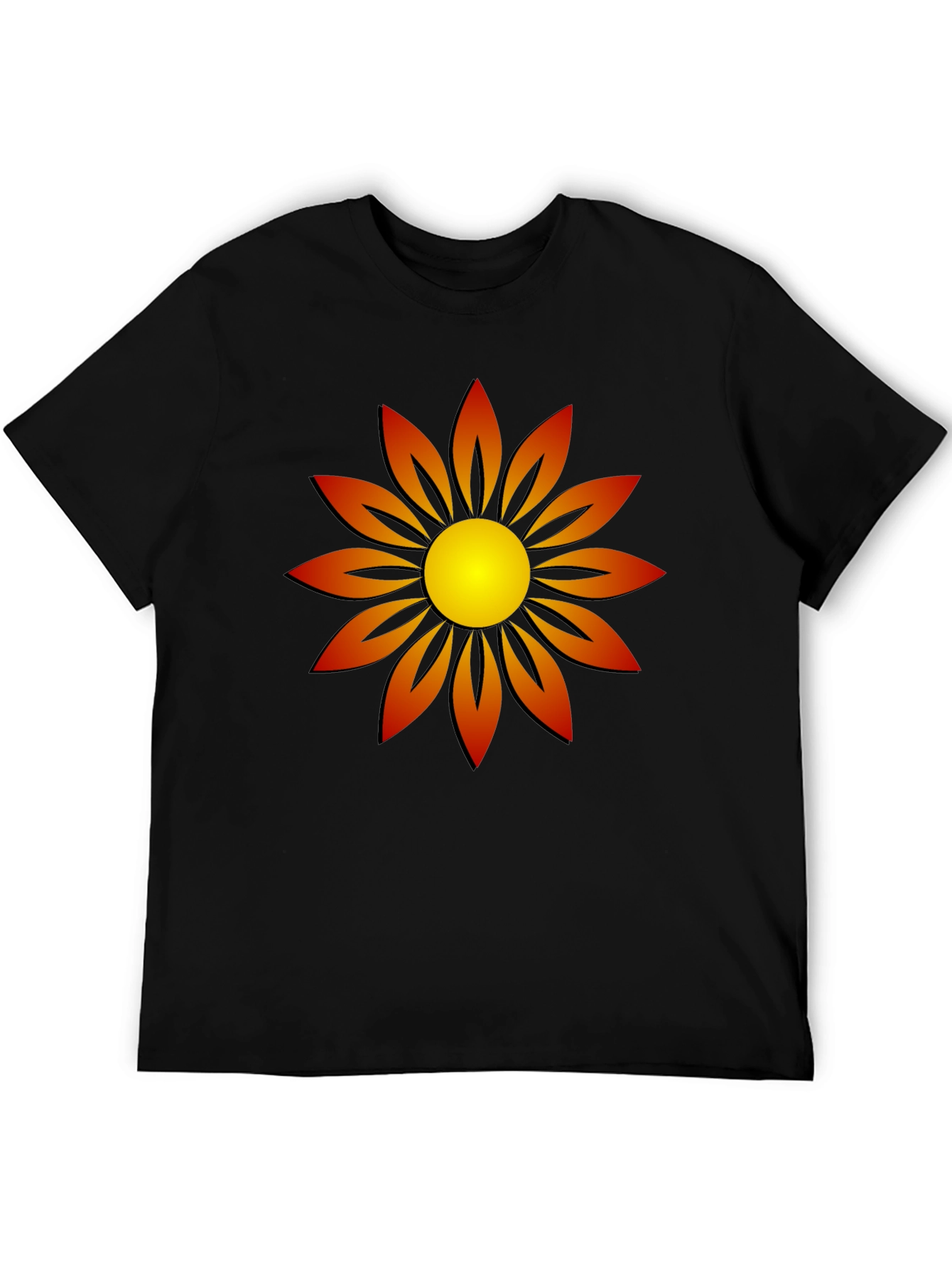 Sunflower Graphic T-Shirt Black Cotton Tee