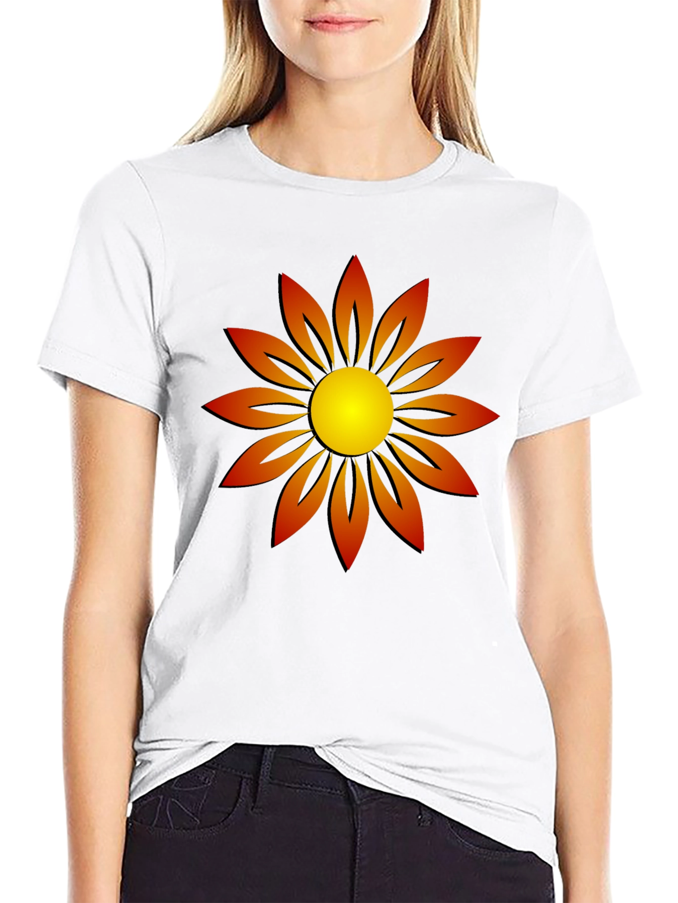 Sunflower Graphic T-Shirt Black Cotton Tee