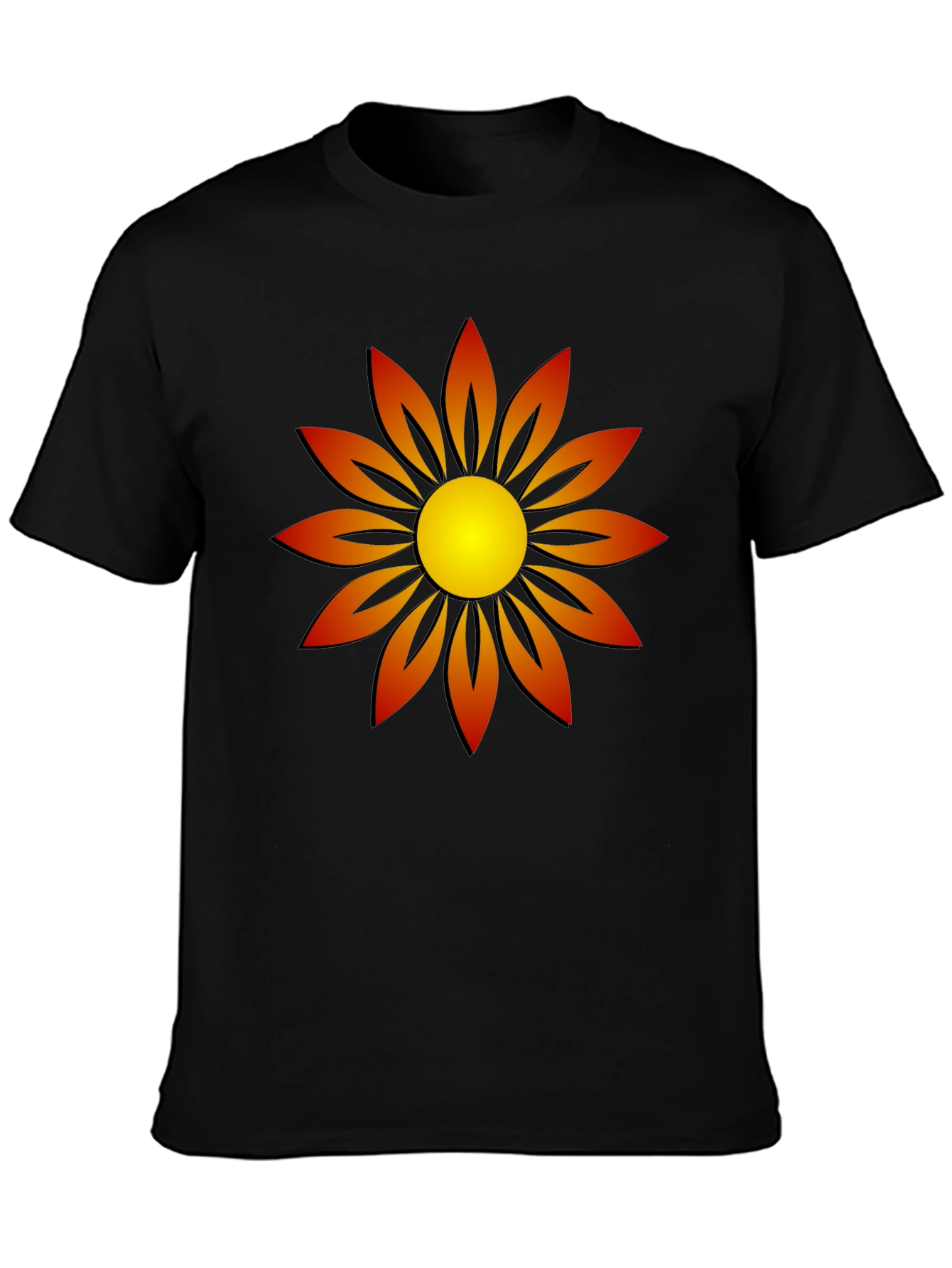 Sunflower Graphic T-Shirt Black Cotton Tee