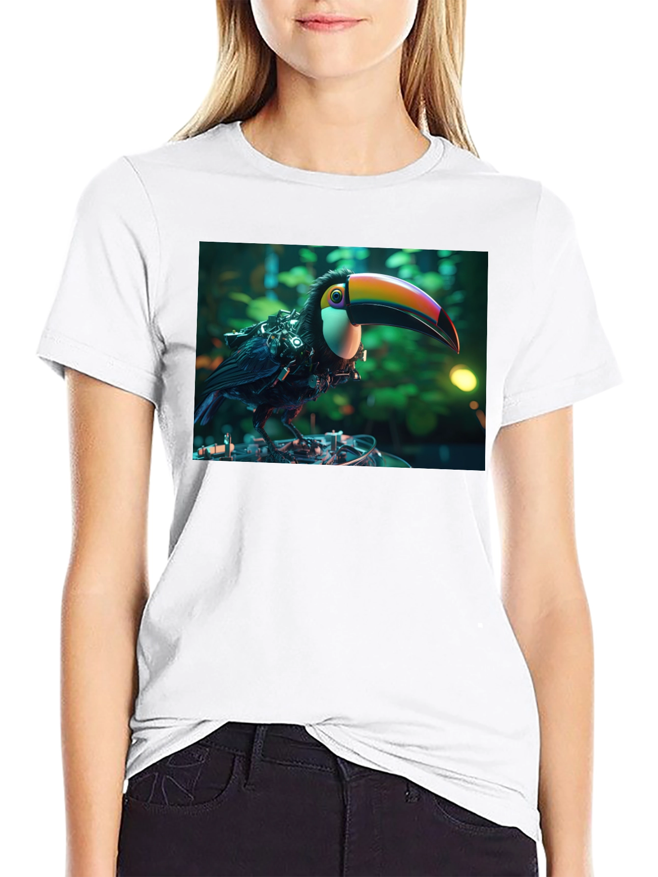 Cyber Toucan T-Shirt - Unique Graphic Print