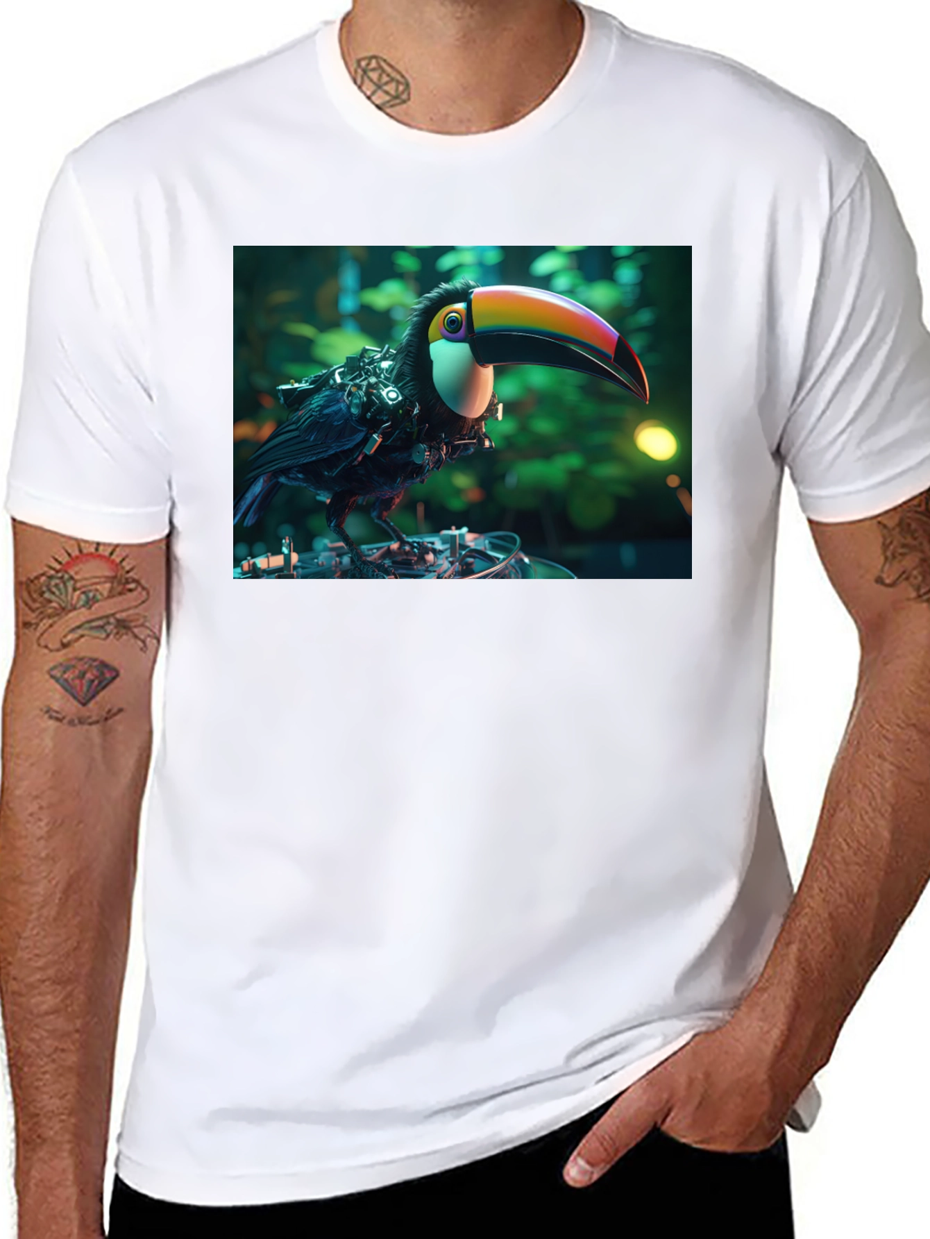 Cyber Toucan T-Shirt - Unique Graphic Print