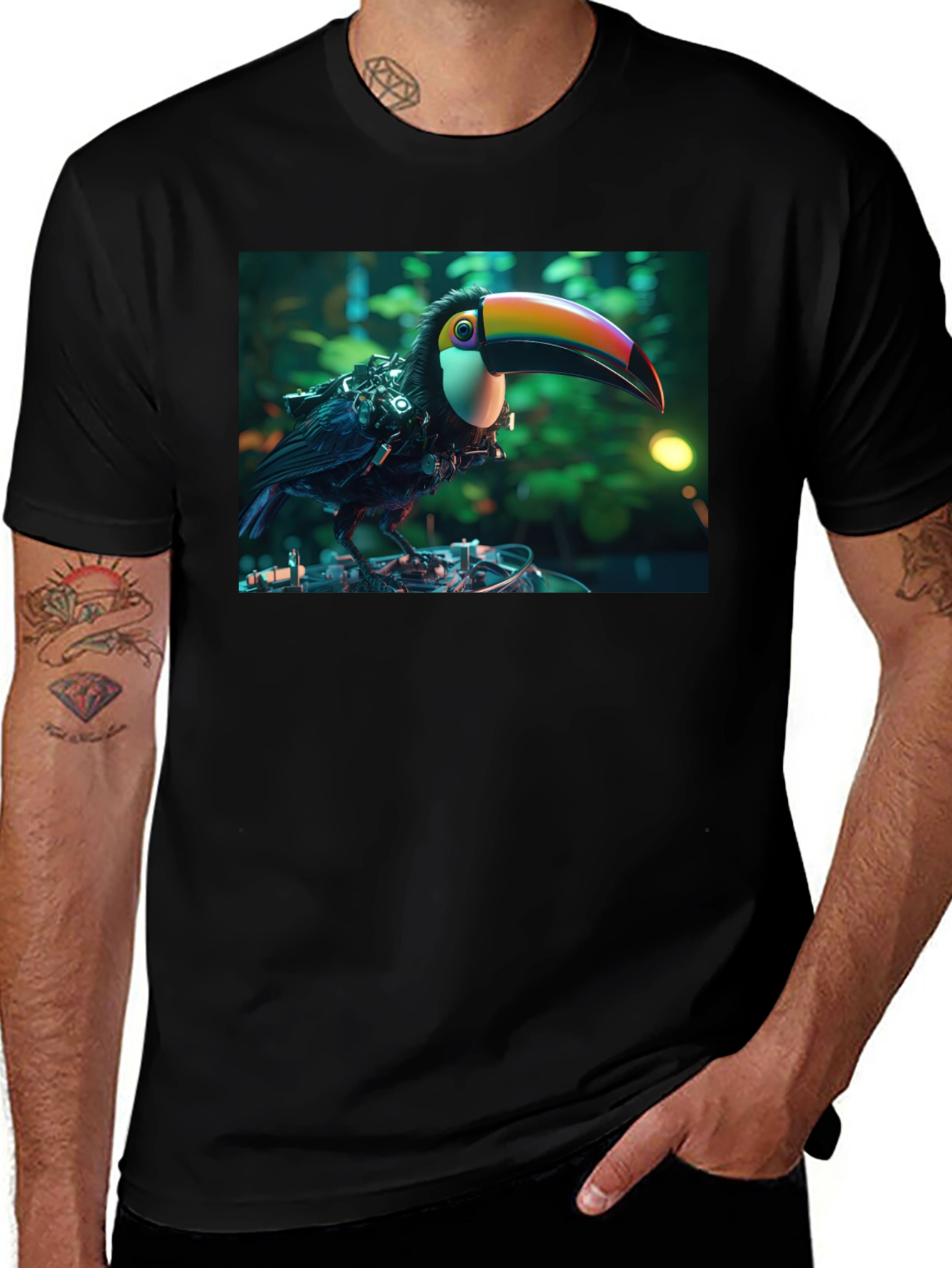 Cyber Toucan T-Shirt - Unique Graphic Print