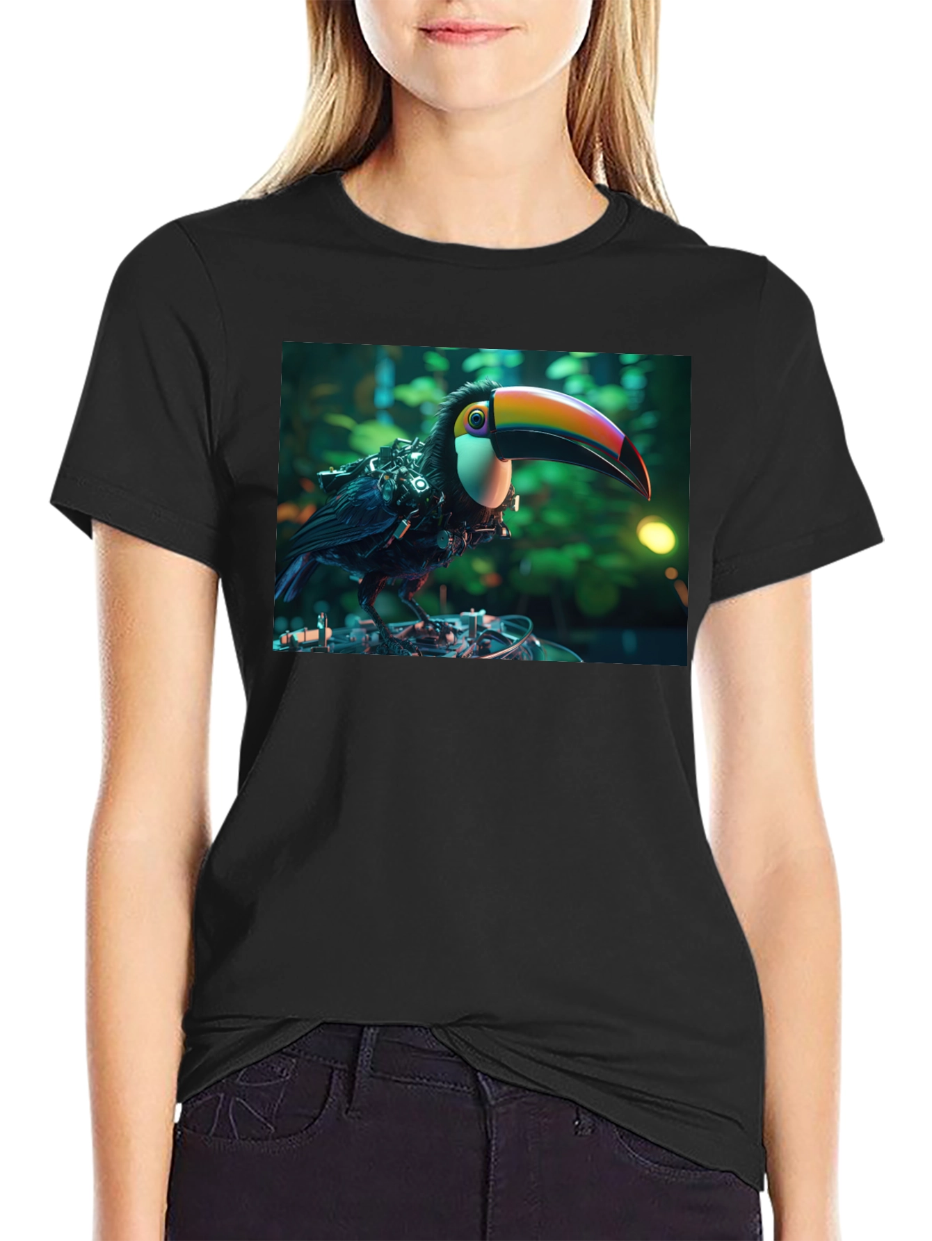 Cyber Toucan T-Shirt - Unique Graphic Print