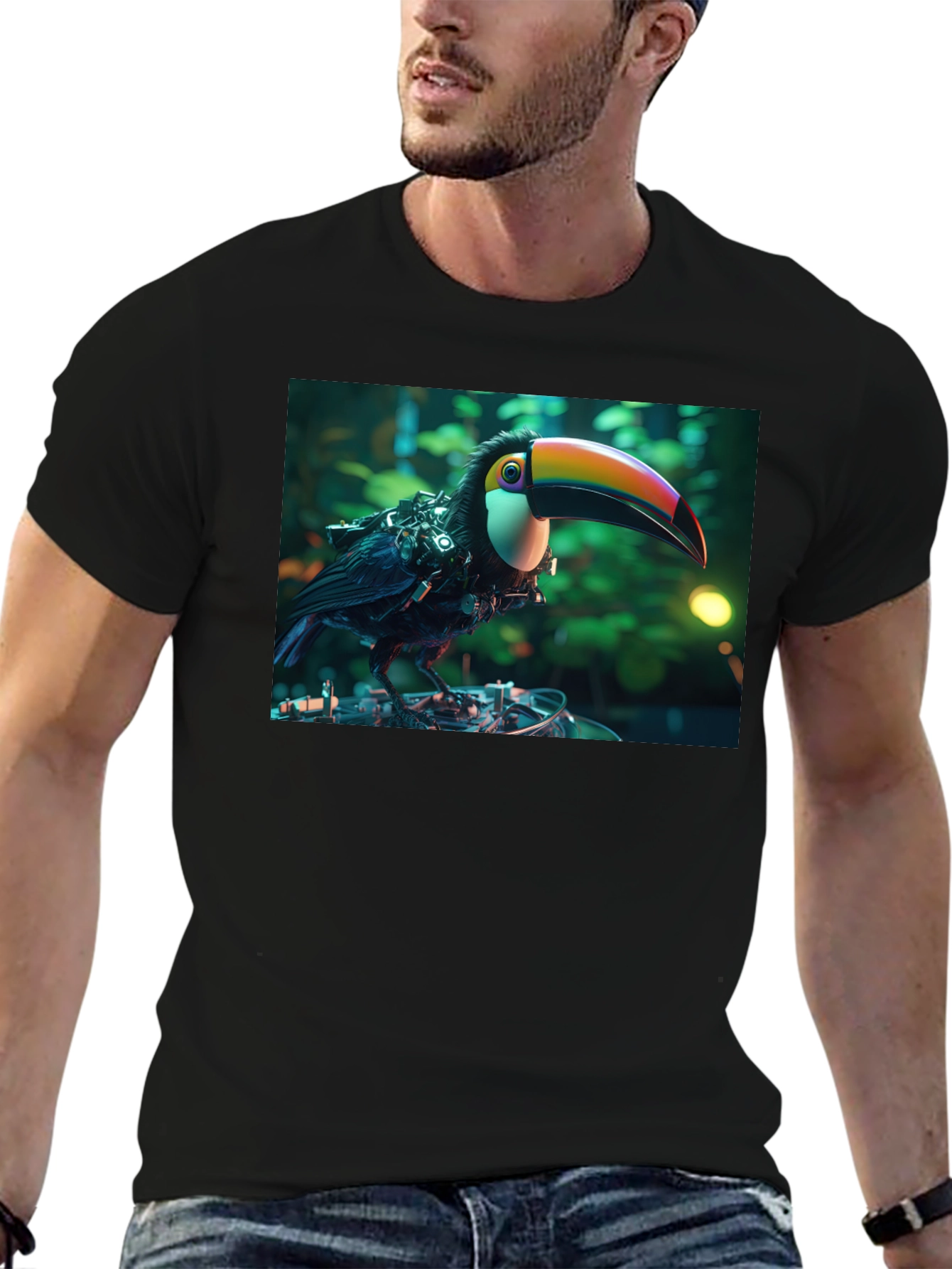 Cyber Toucan T-Shirt - Unique Graphic Print