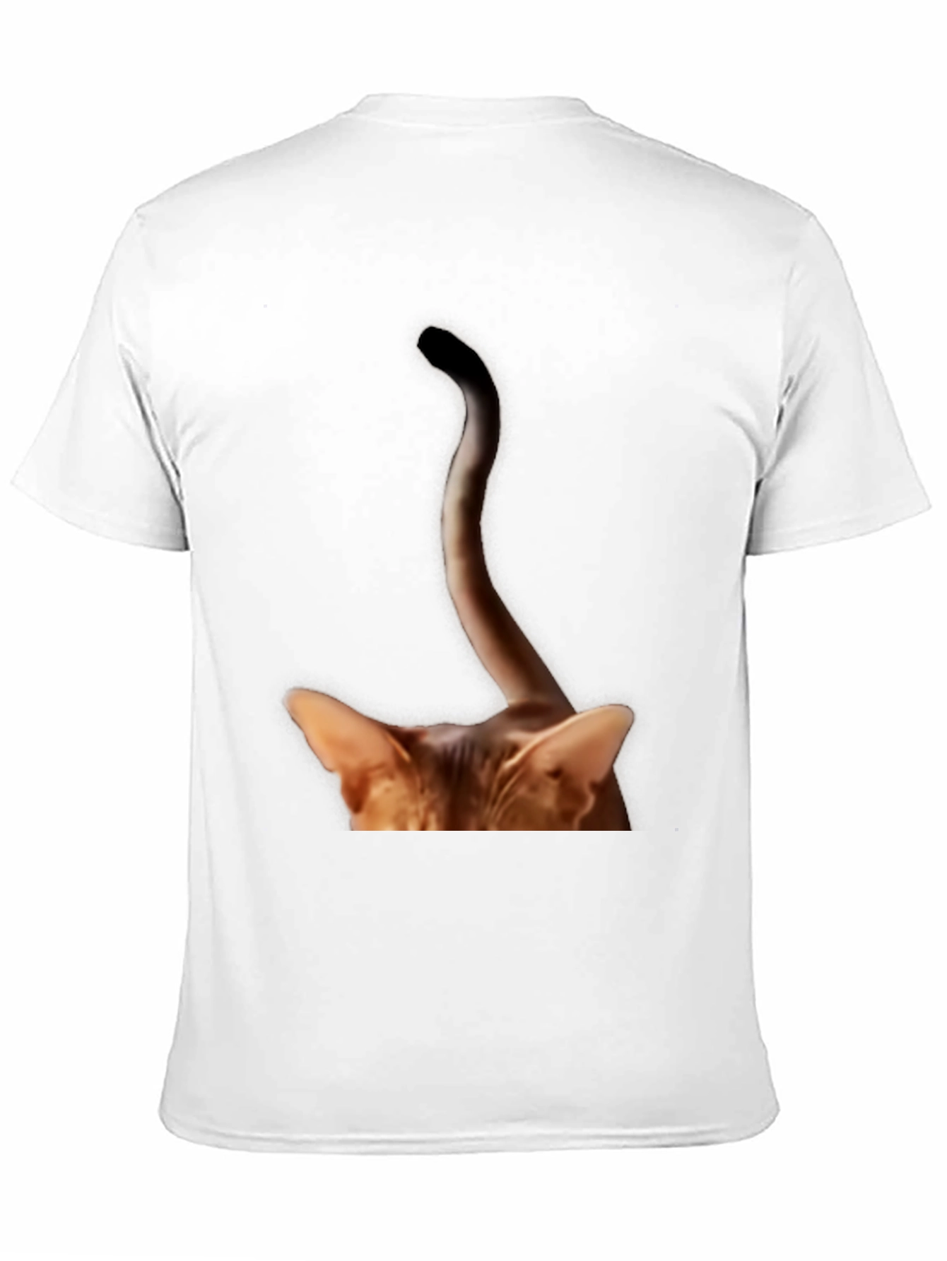 Cat Tail Peek T-Shirt - Quirky Animal Tee