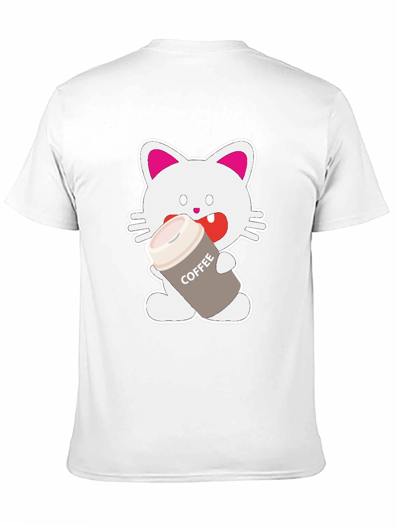 Coffee Cat Graphic T-Shirt - Black Unisex