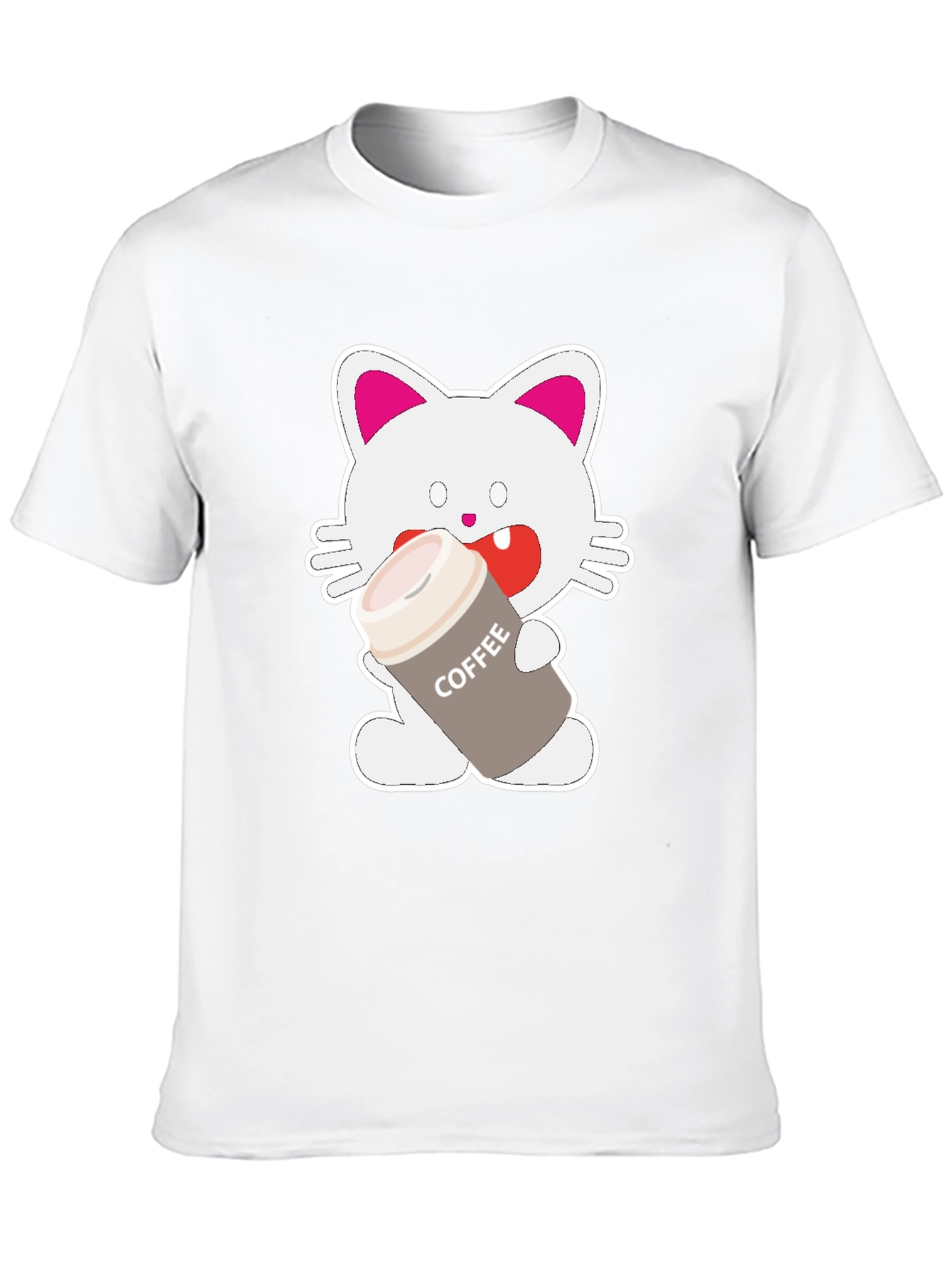 Coffee Cat Graphic T-Shirt - Black Unisex