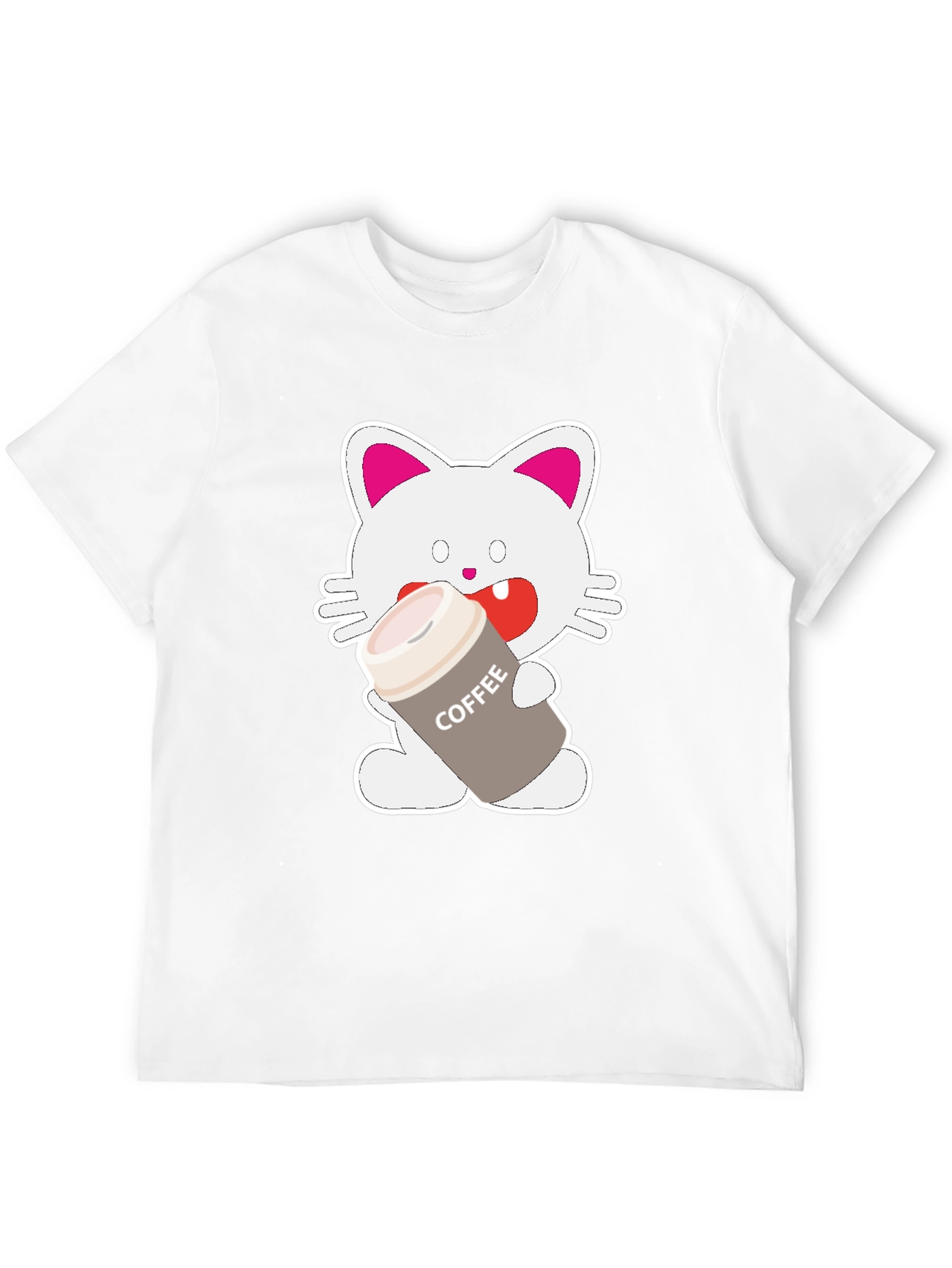 Coffee Cat Graphic T-Shirt - Black Unisex