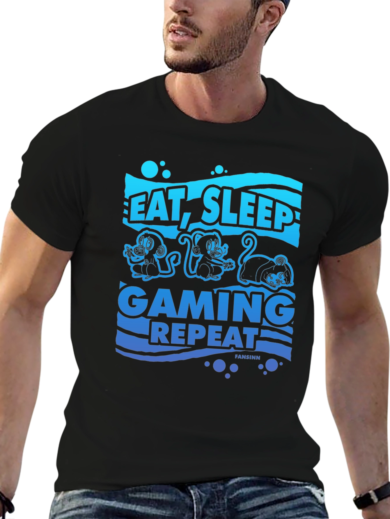 Eat Sleep Gaming Repeat Graphic Tee
