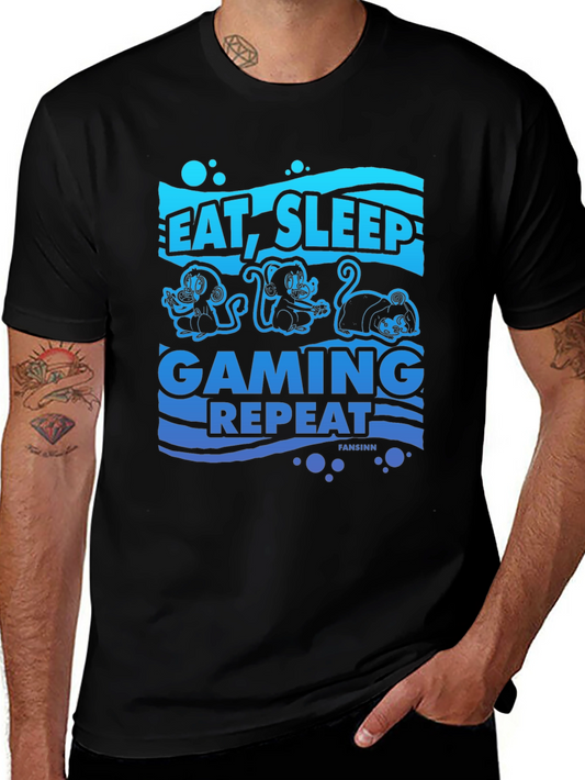 Eat Sleep Gaming Repeat Graphic Tee
