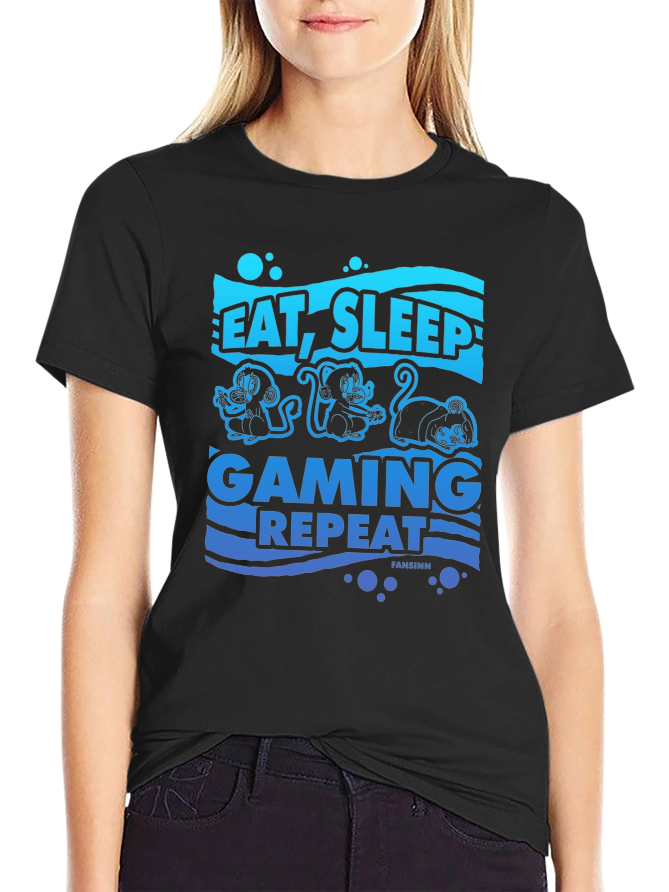 Eat Sleep Gaming Repeat Graphic Tee