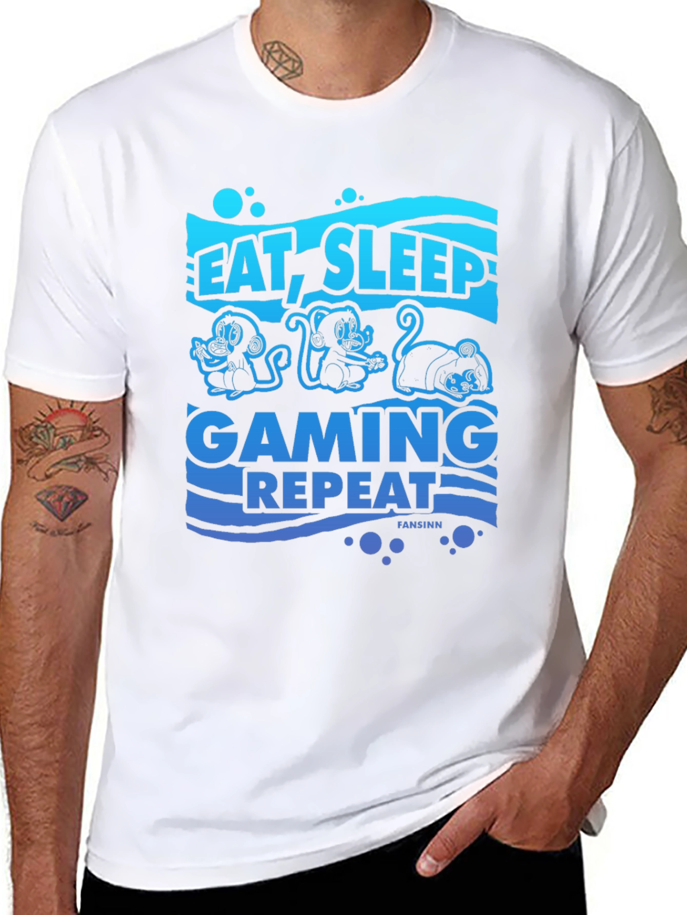 Eat Sleep Gaming Repeat Graphic Tee