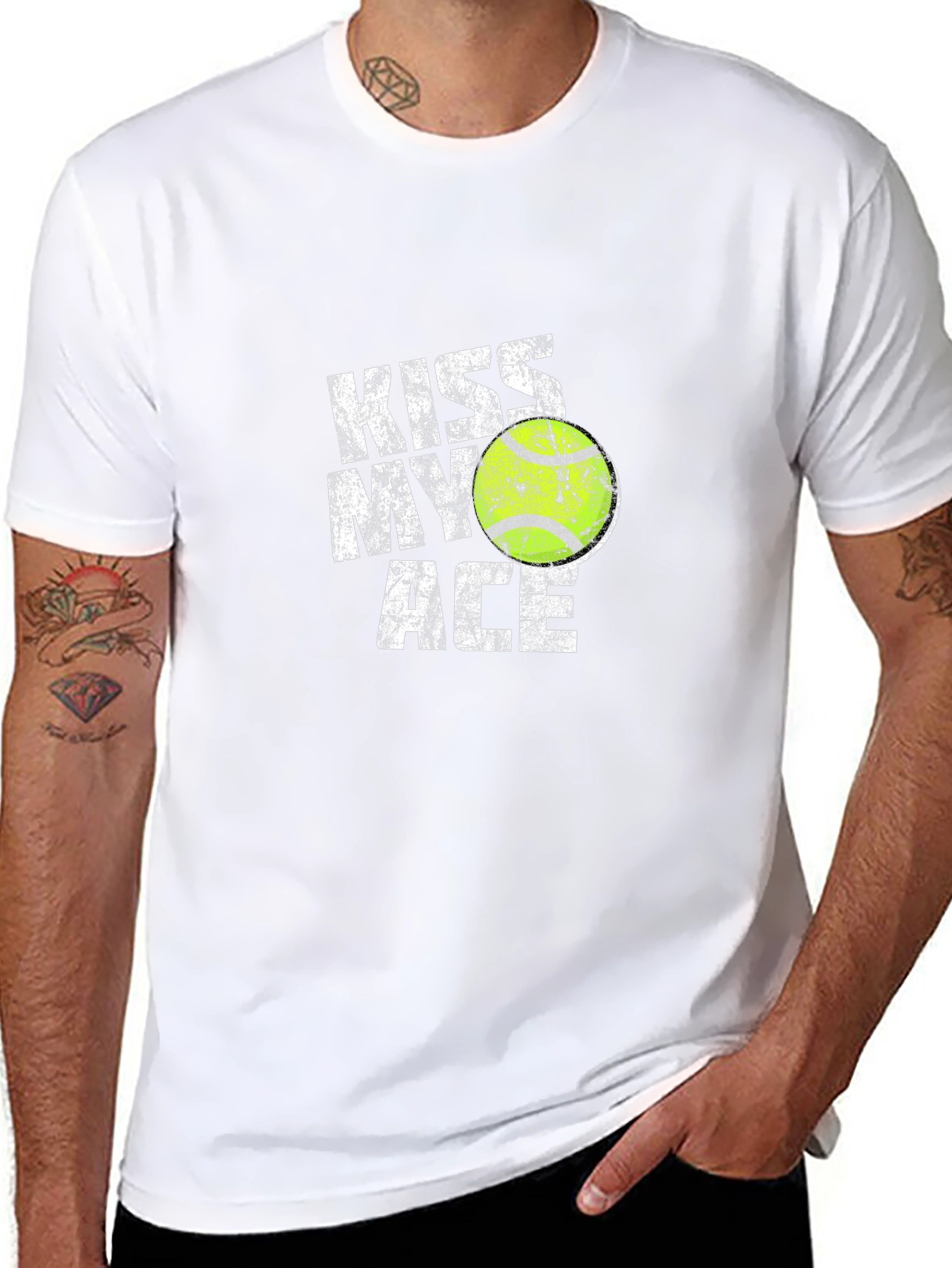 Kiss My Ace Tennis T-Shirt - Black