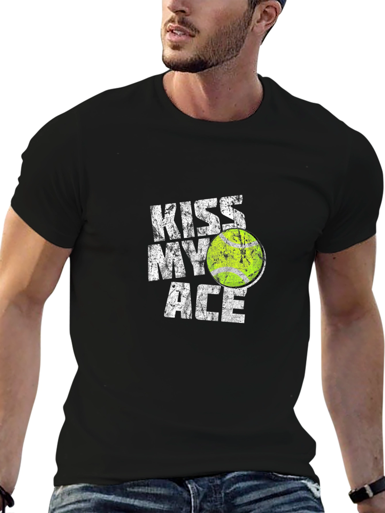 Kiss My Ace Tennis T-Shirt - Black