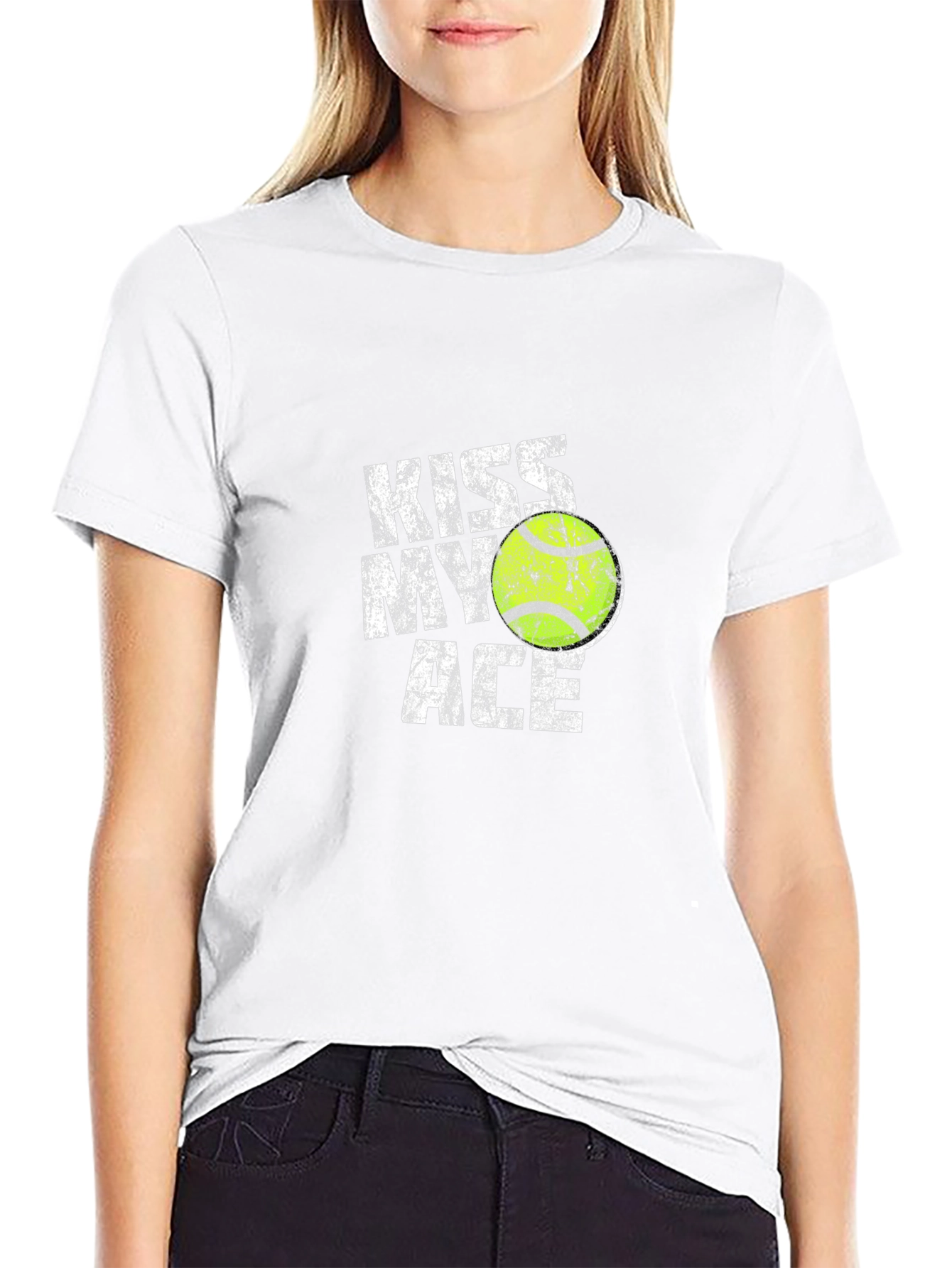 Kiss My Ace Tennis T-Shirt - Black