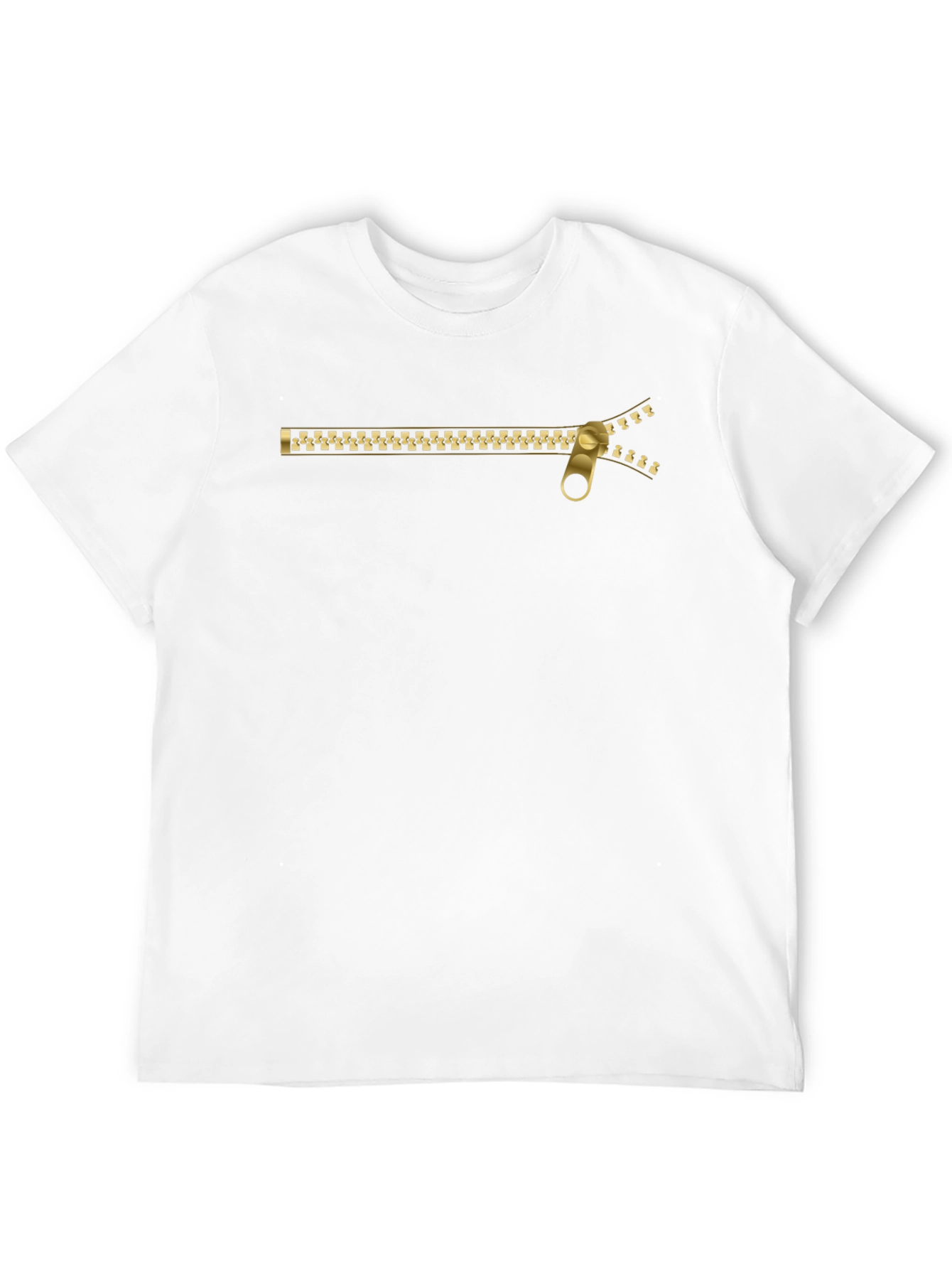 Zipper Graphic Black T-Shirt - Novelty Design Tee