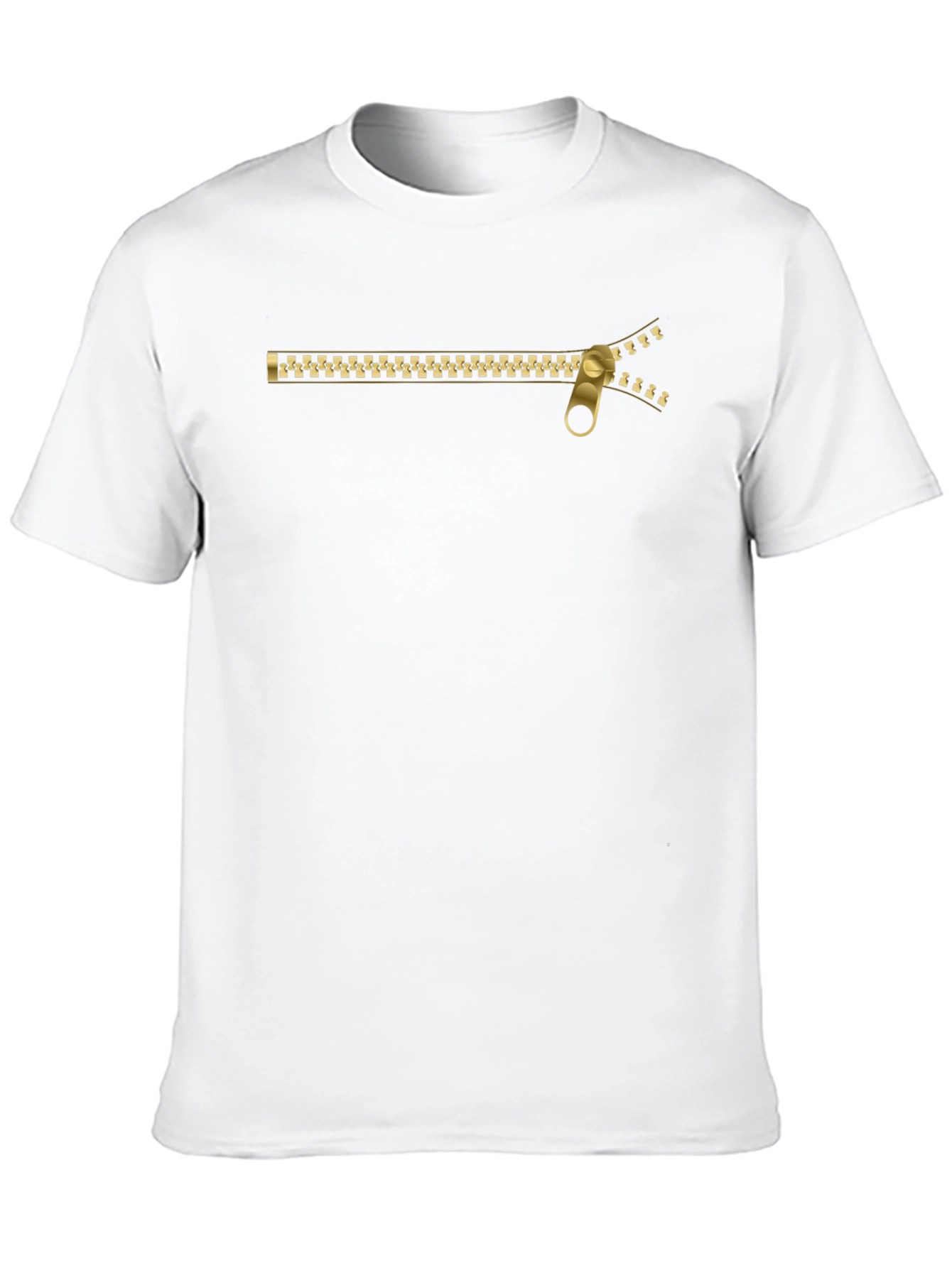 Zipper Graphic Black T-Shirt - Novelty Design Tee