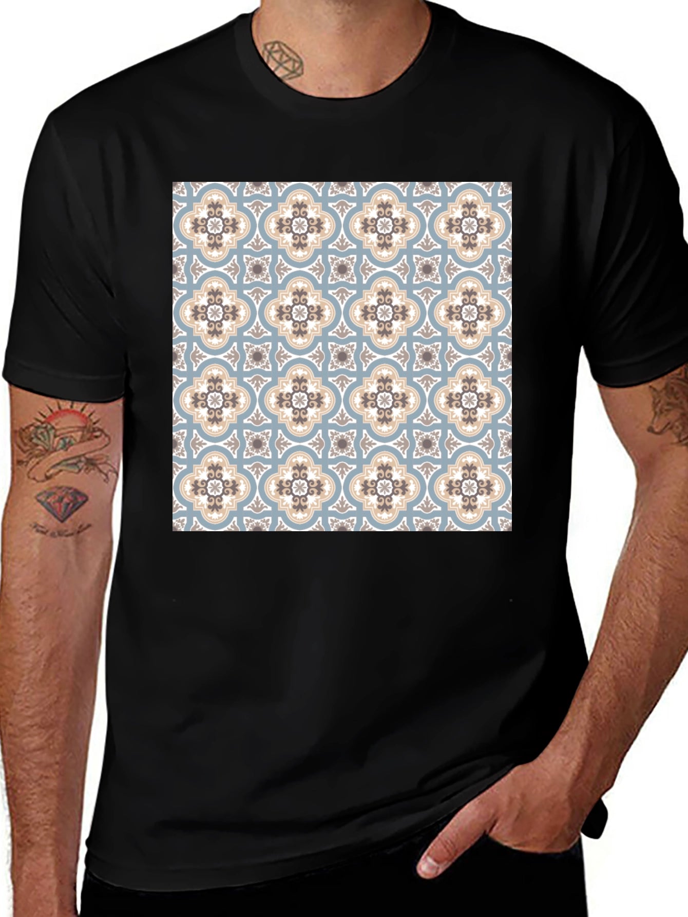Patterned Graphic Tee - Stylish Comfort