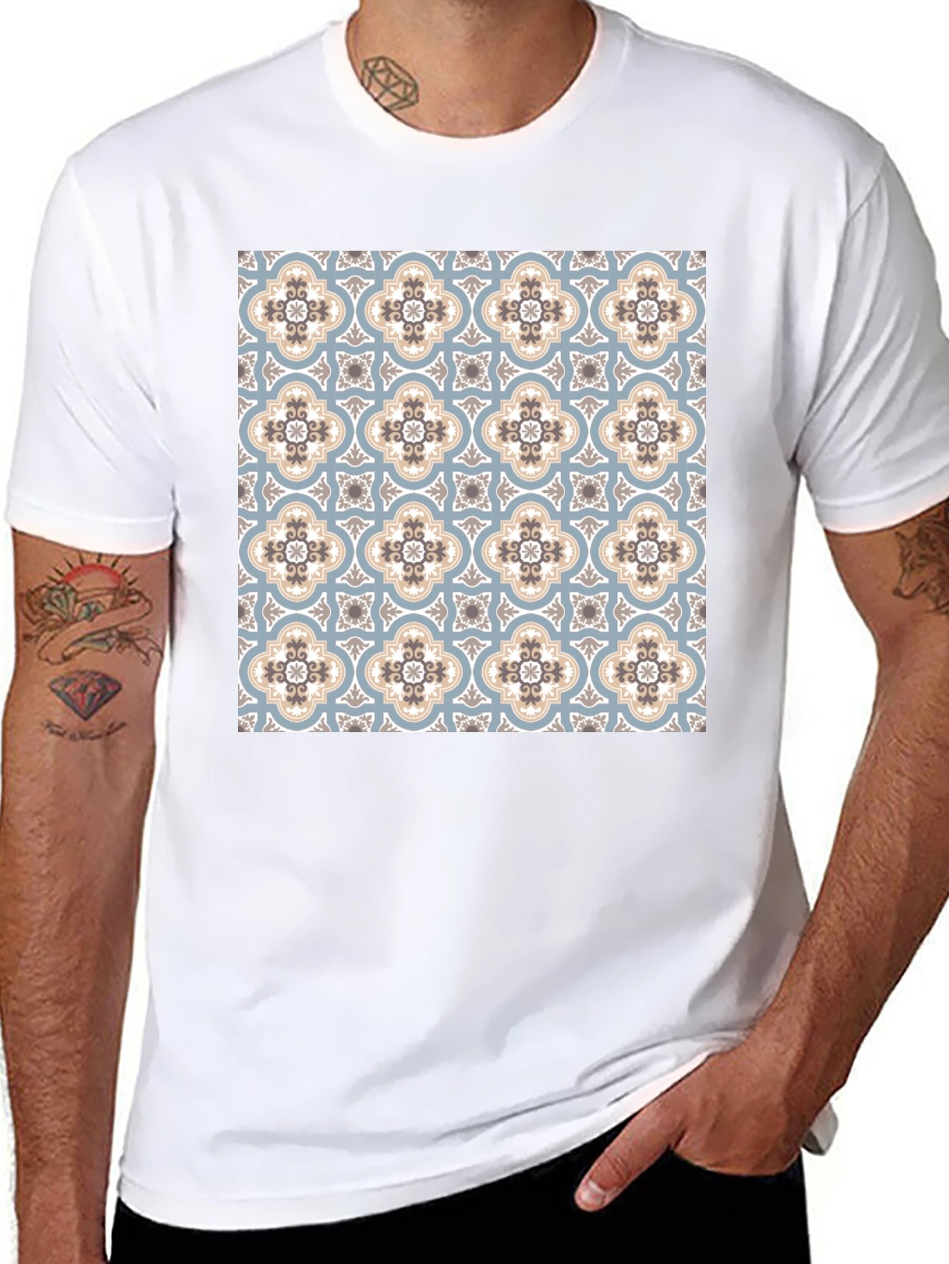 Patterned Graphic Tee - Stylish Comfort