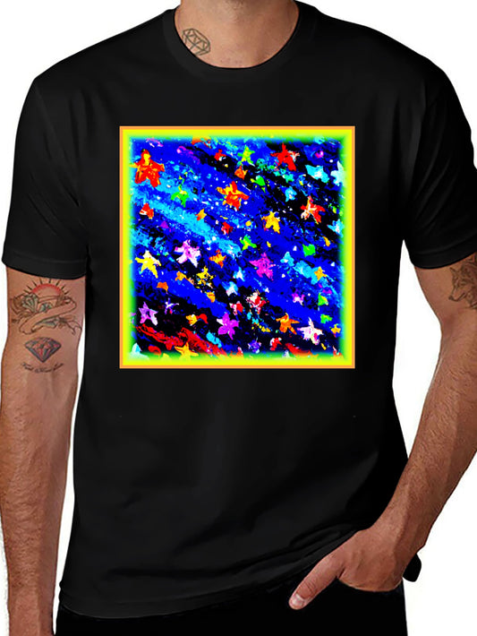 Abstract Stars Black T-Shirt