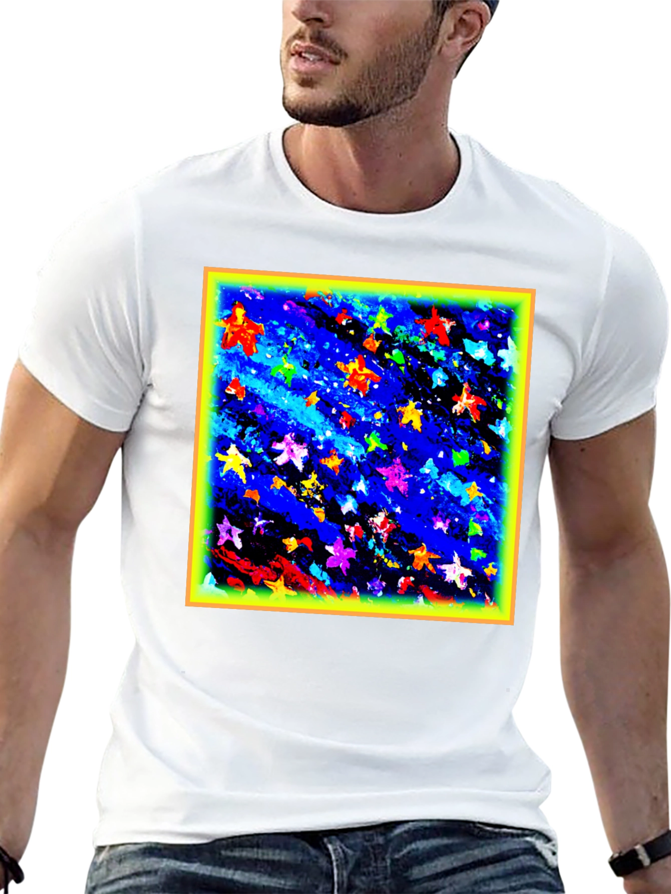 Abstract Stars Black T-Shirt