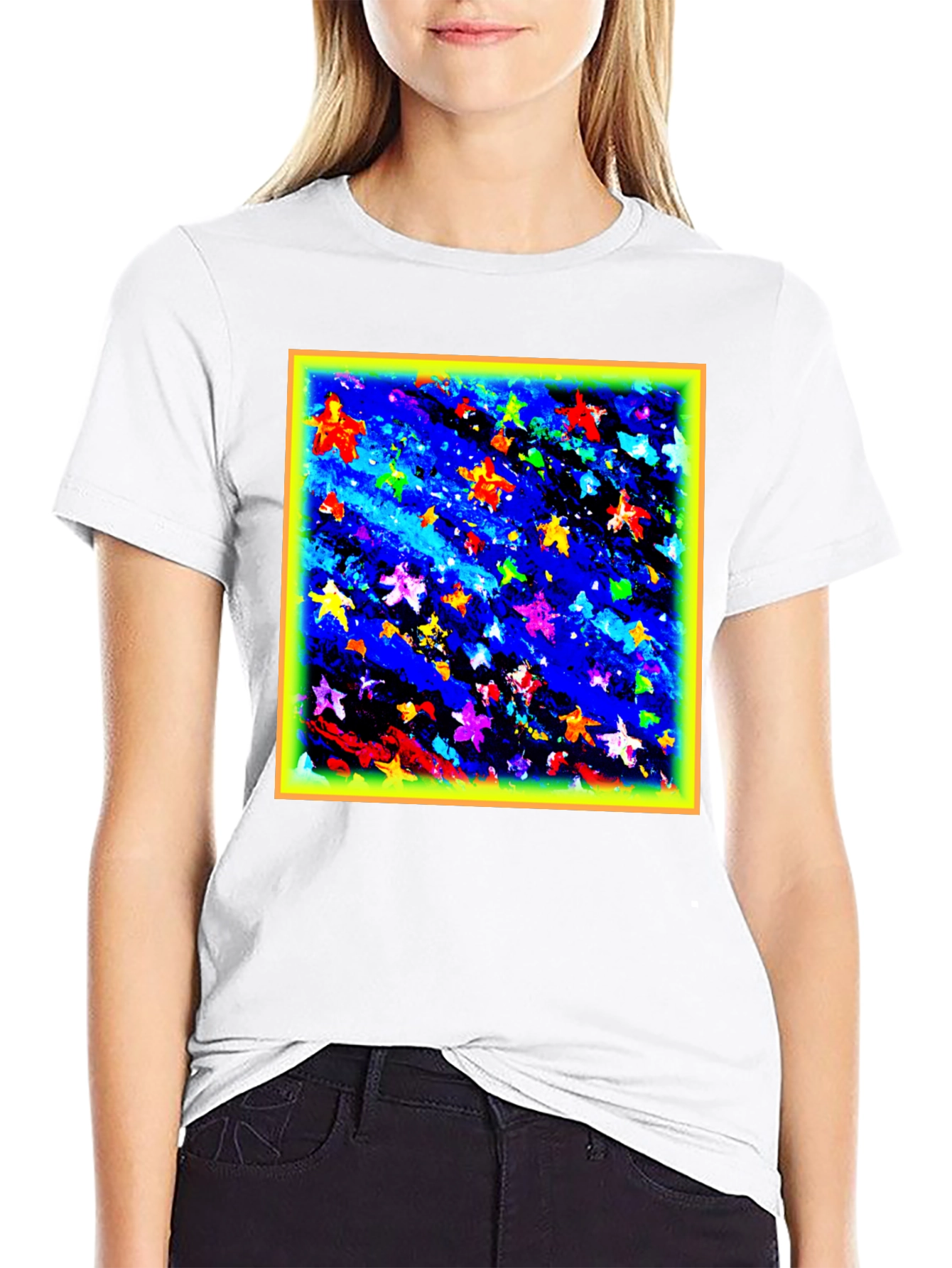 Abstract Stars Black T-Shirt