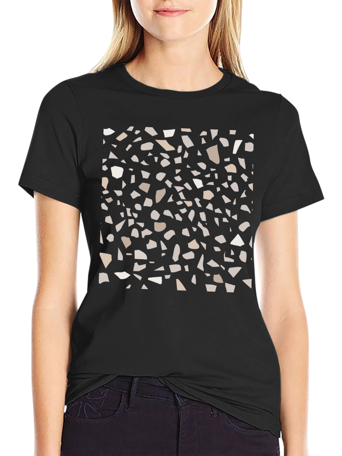Abstract Pattern Black T-Shirt