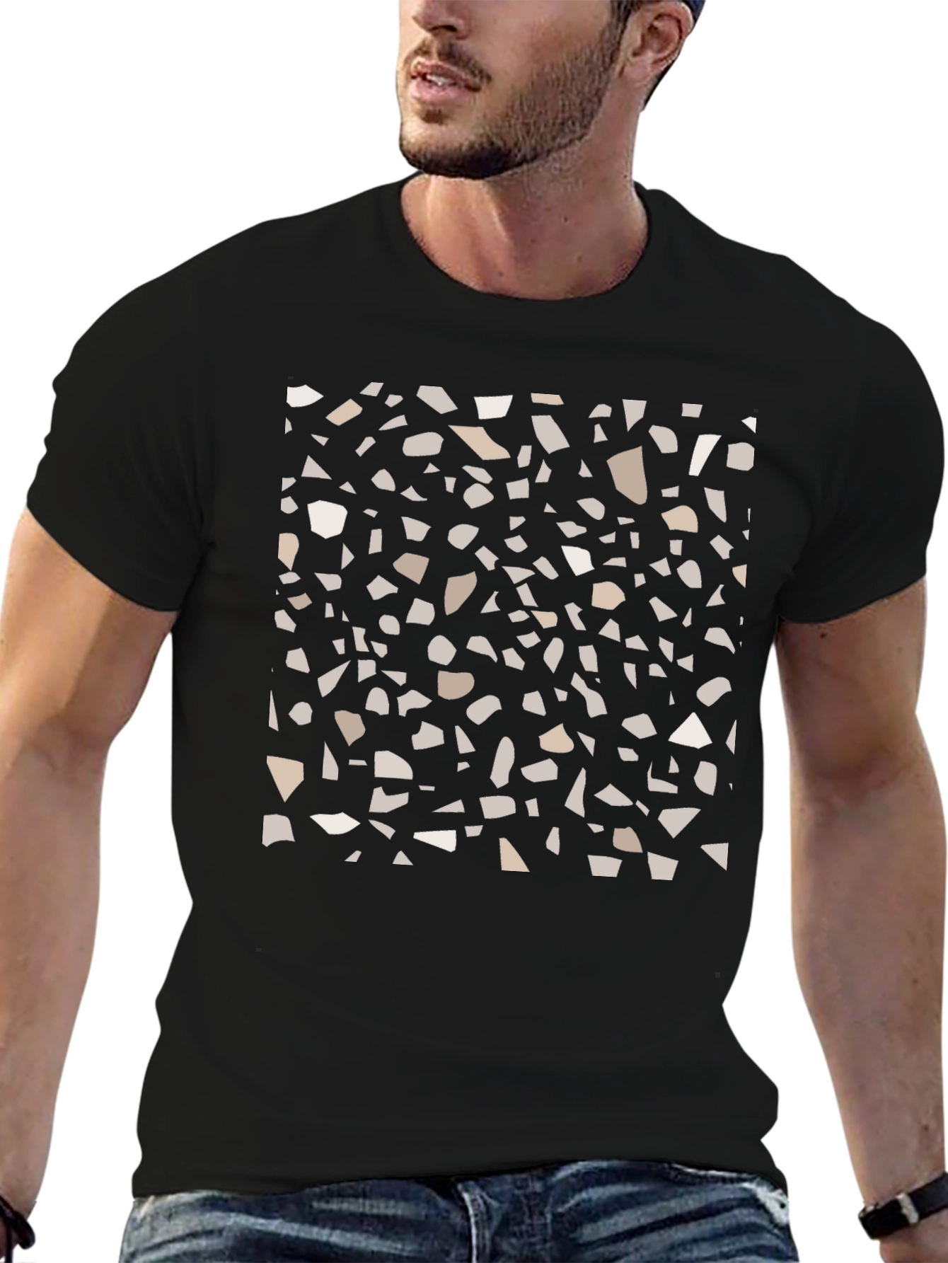Abstract Pattern Black T-Shirt