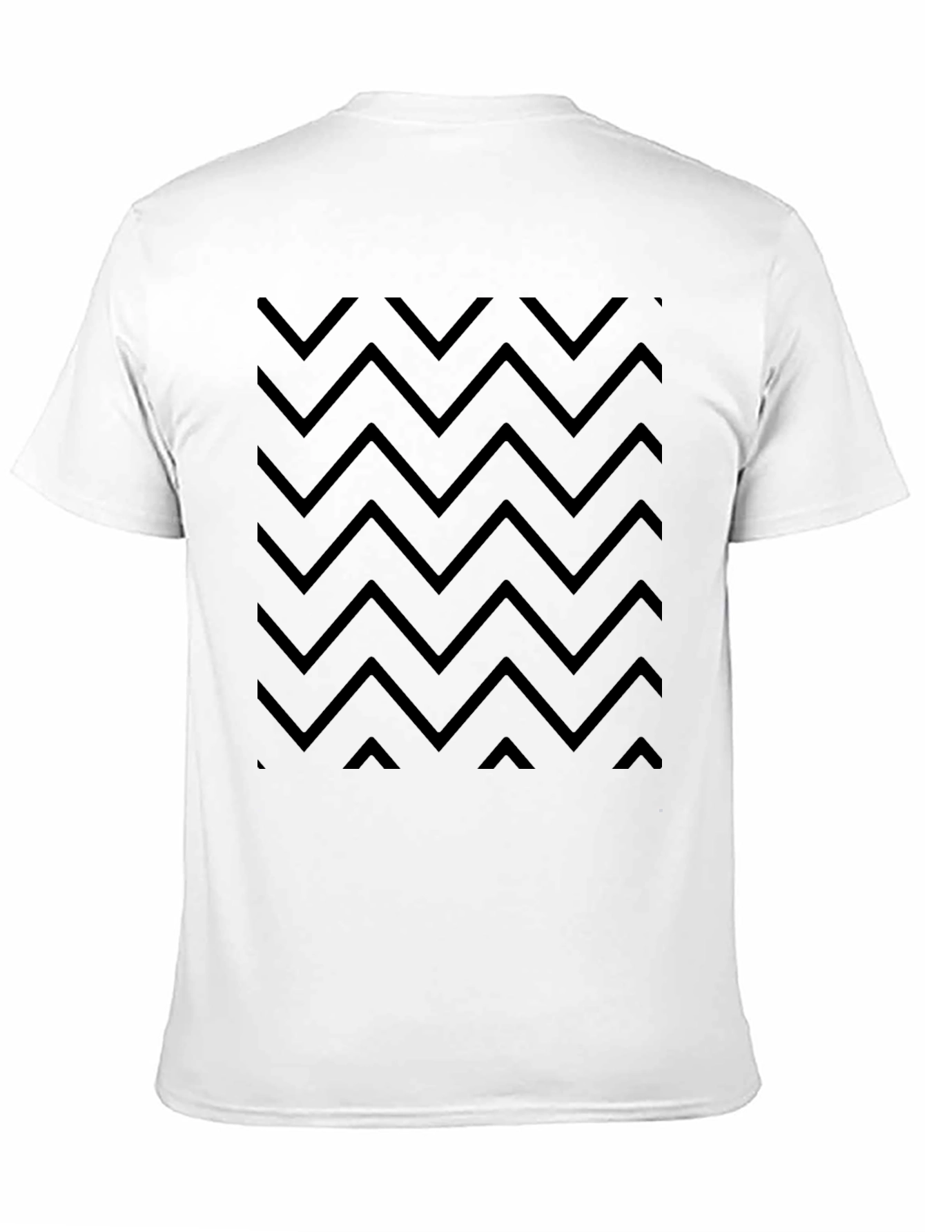 Chevron Pattern Tee - Mens Casual Black Shirt