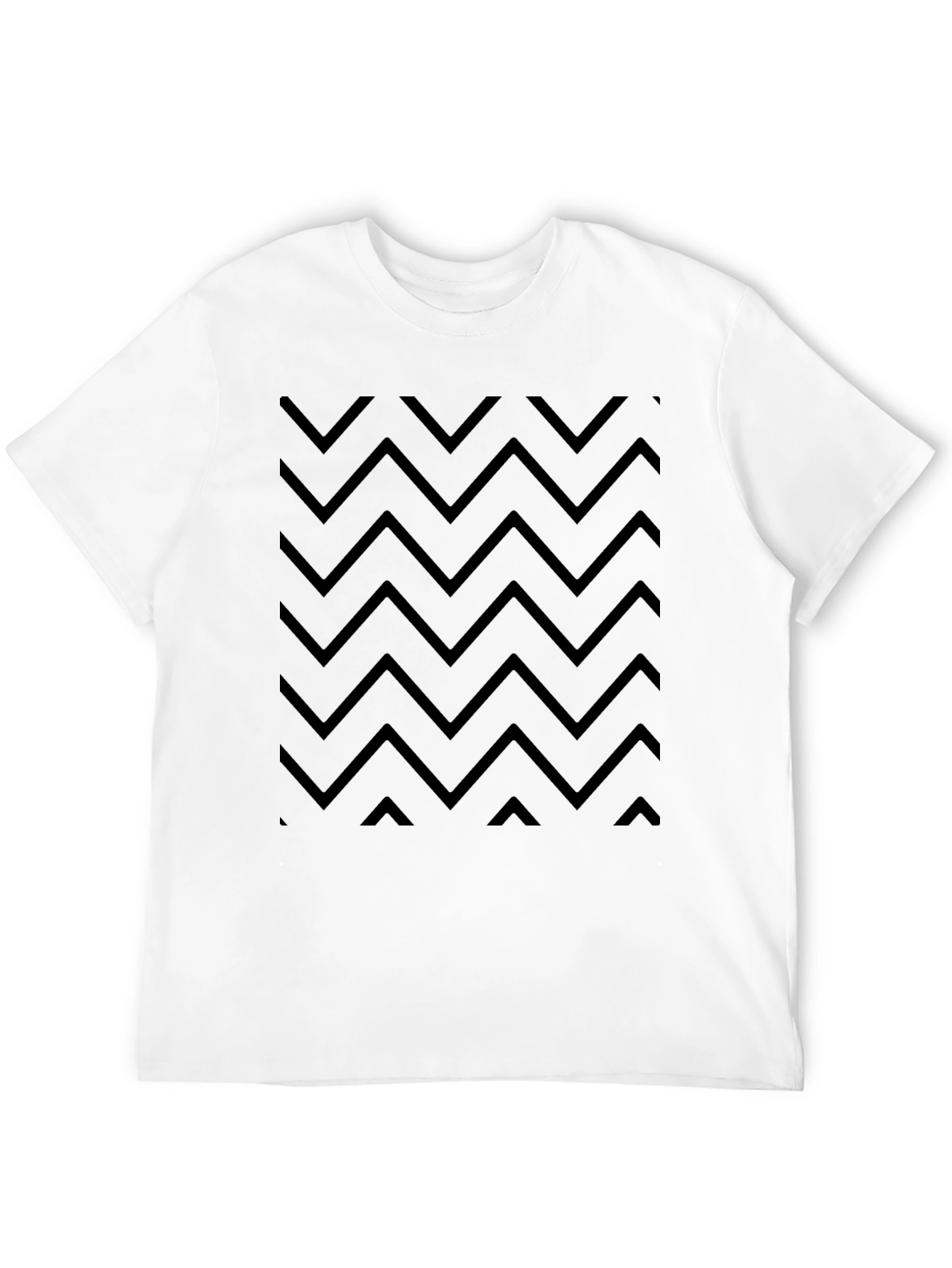 Chevron Pattern Tee - Mens Casual Black Shirt