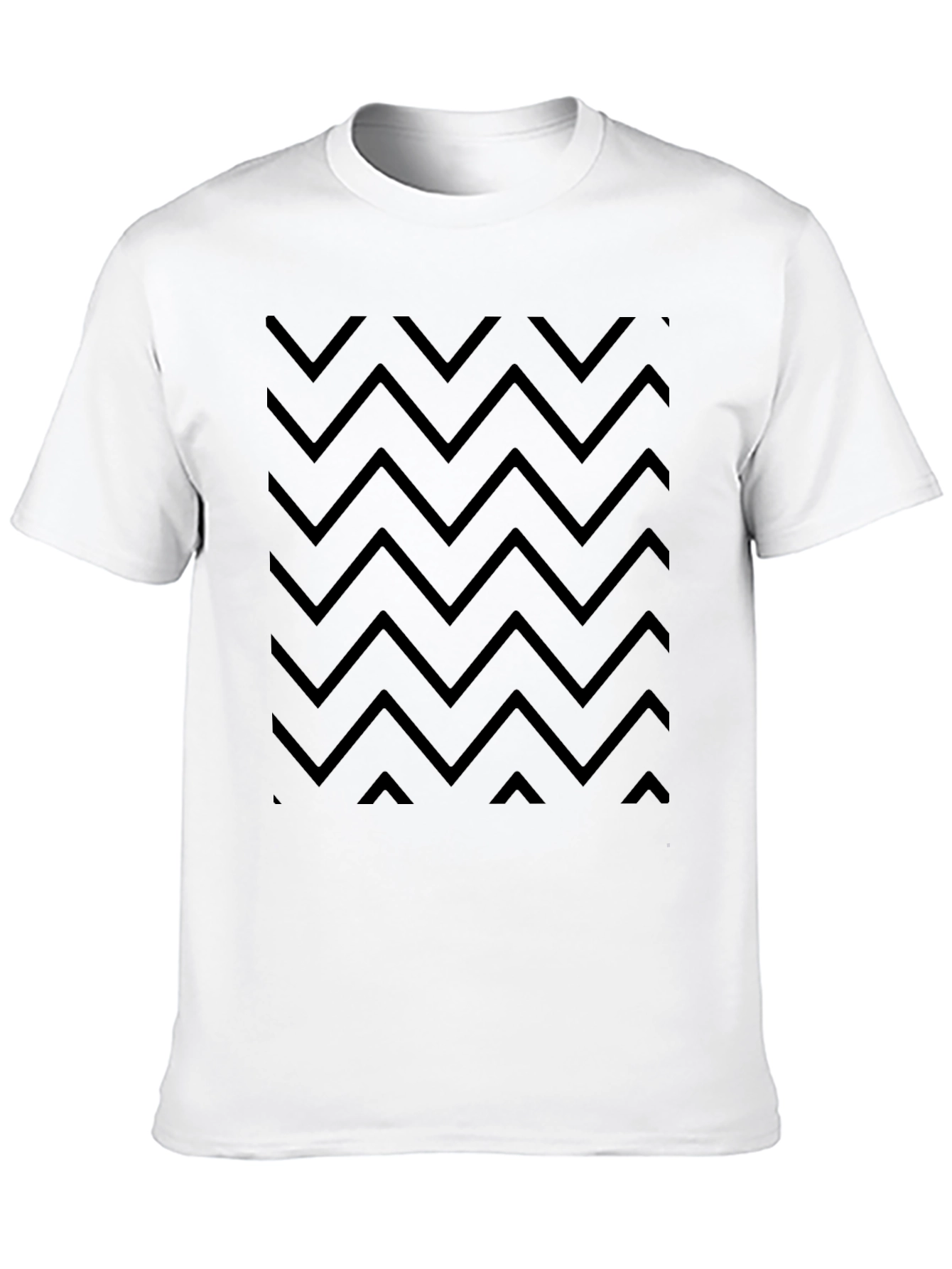 Chevron Pattern Tee - Mens Casual Black Shirt