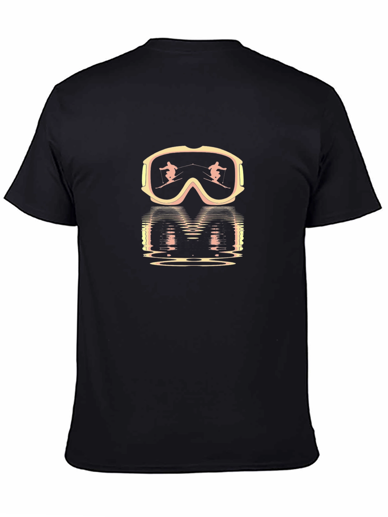 Ski Goggles Reflection Graphic Tee - Black Cotton