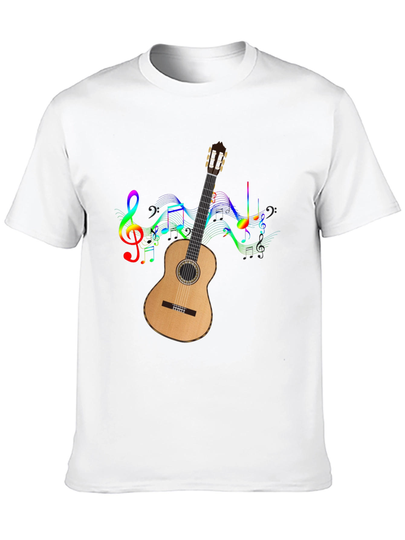 Musical Guitar Graphic Tee - Mens Black T-Shirt