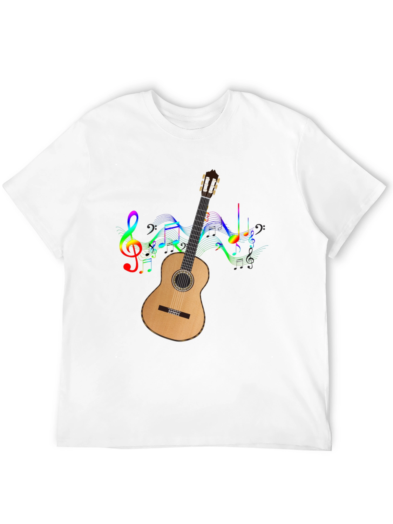 Musical Guitar Graphic Tee - Mens Black T-Shirt